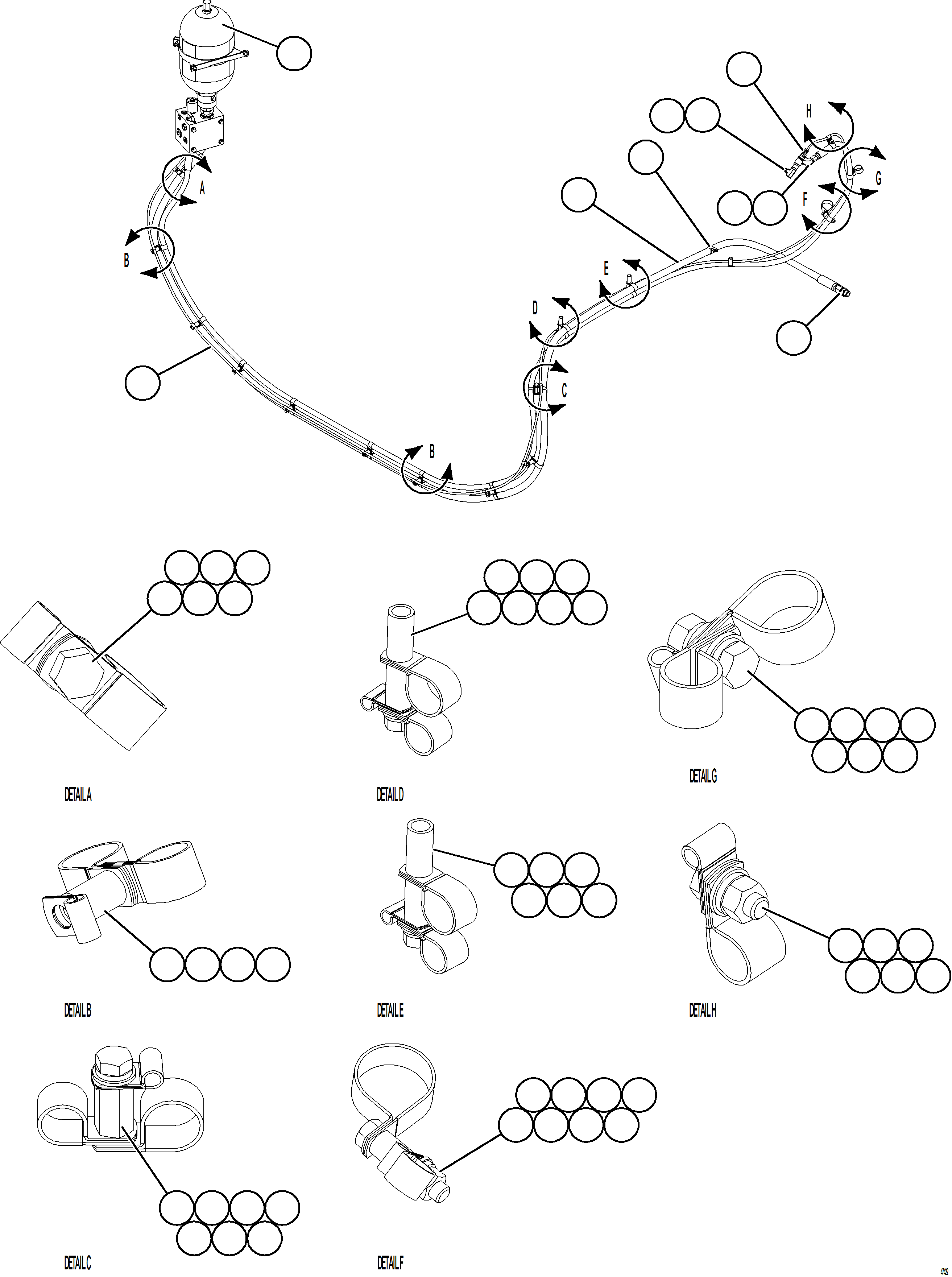 Komatsu parts book diagram for AFE84-P 730E-10 S/N A50051 - A50054  KAL: AUXILIARY HYDRAULIC SYSTEM    1/2