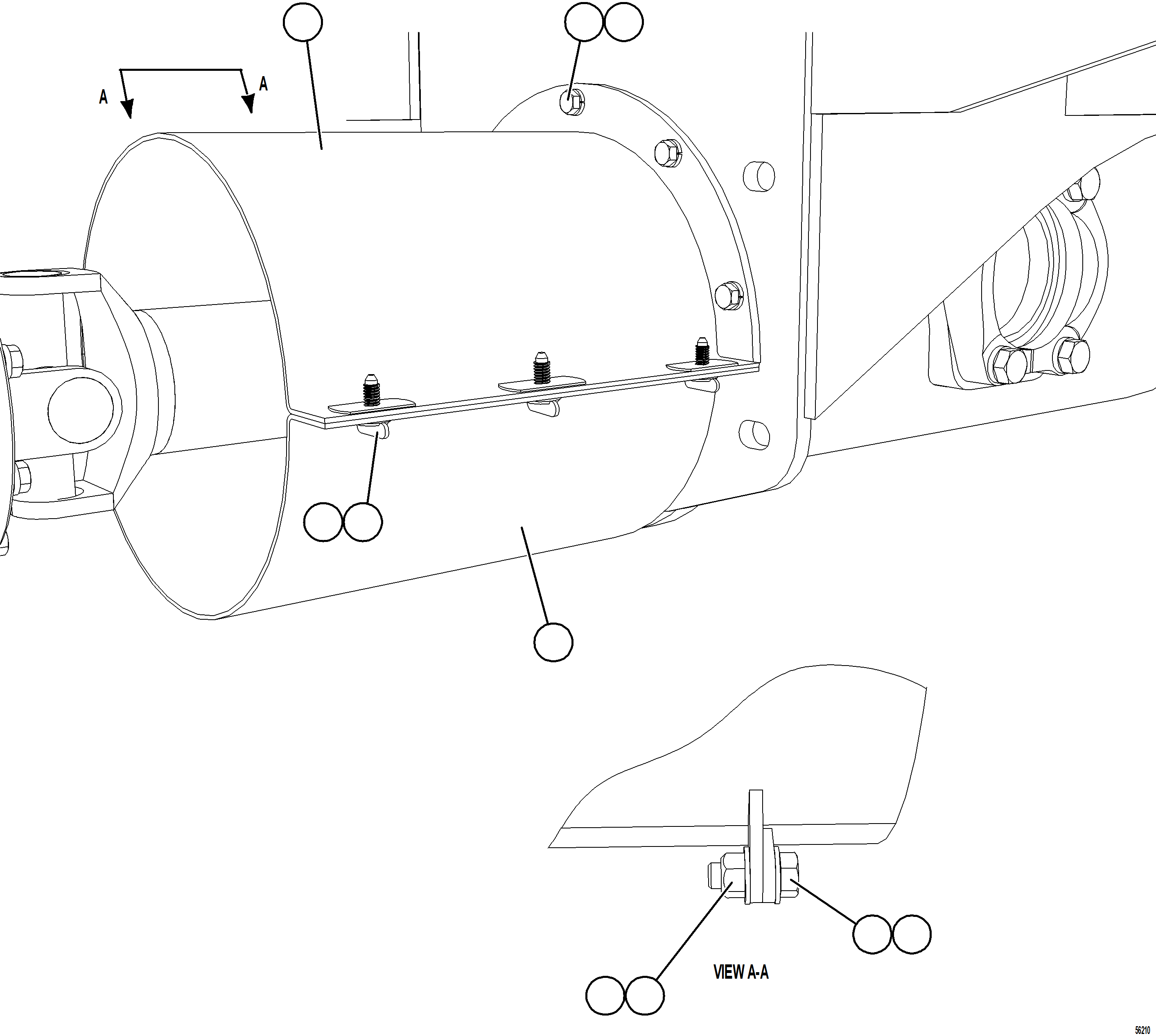 Komatsu parts book diagram for AFE84-P 730E-10 S/N A50051 - A50054  KAL: DRIVESHAFT GUARDS