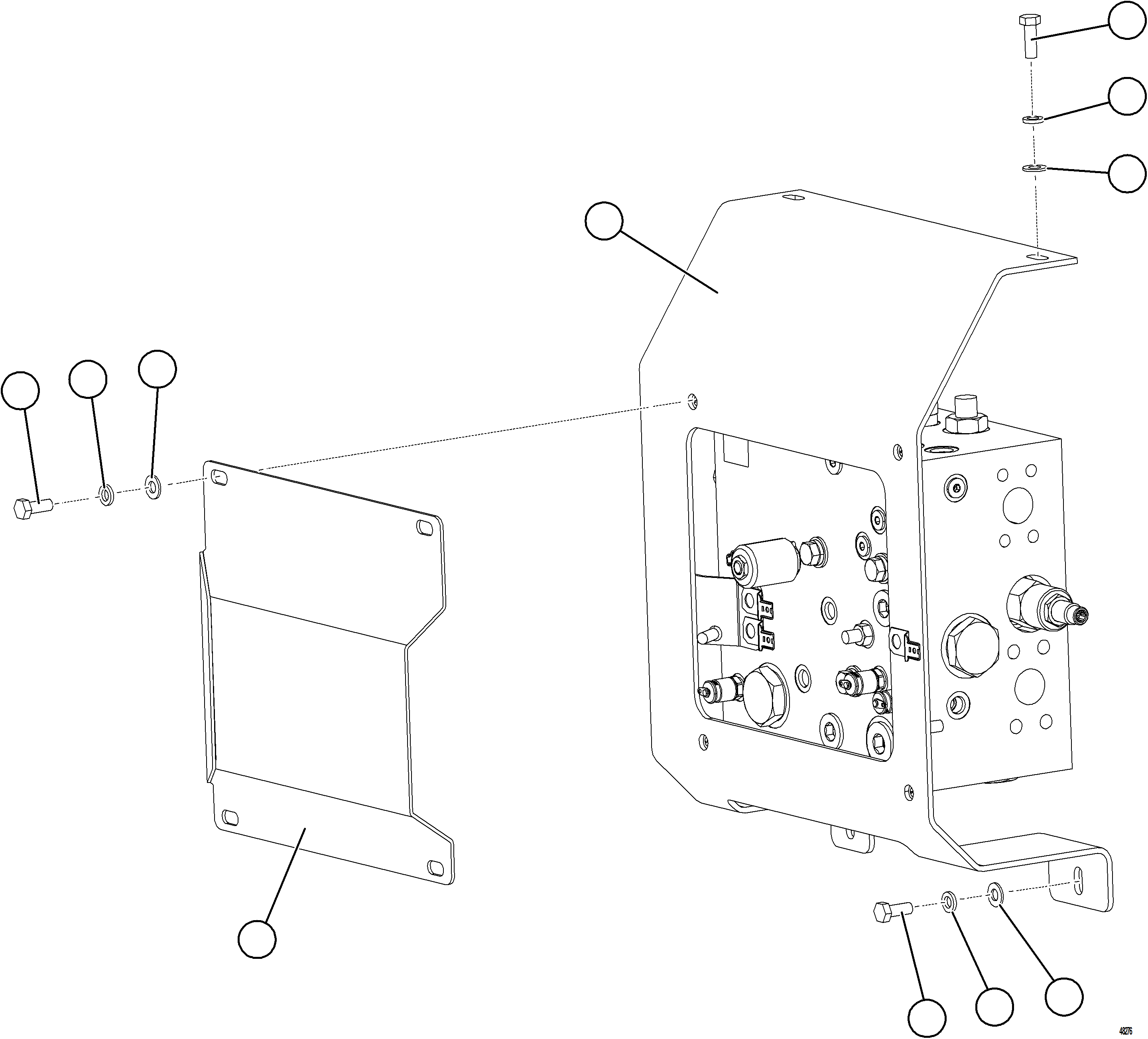 Komatsu parts book diagram for AFE84-P 730E-10 S/N A50051 - A50054  KAL: STEERING BLEEDDOWN MANIFOLD COVERS