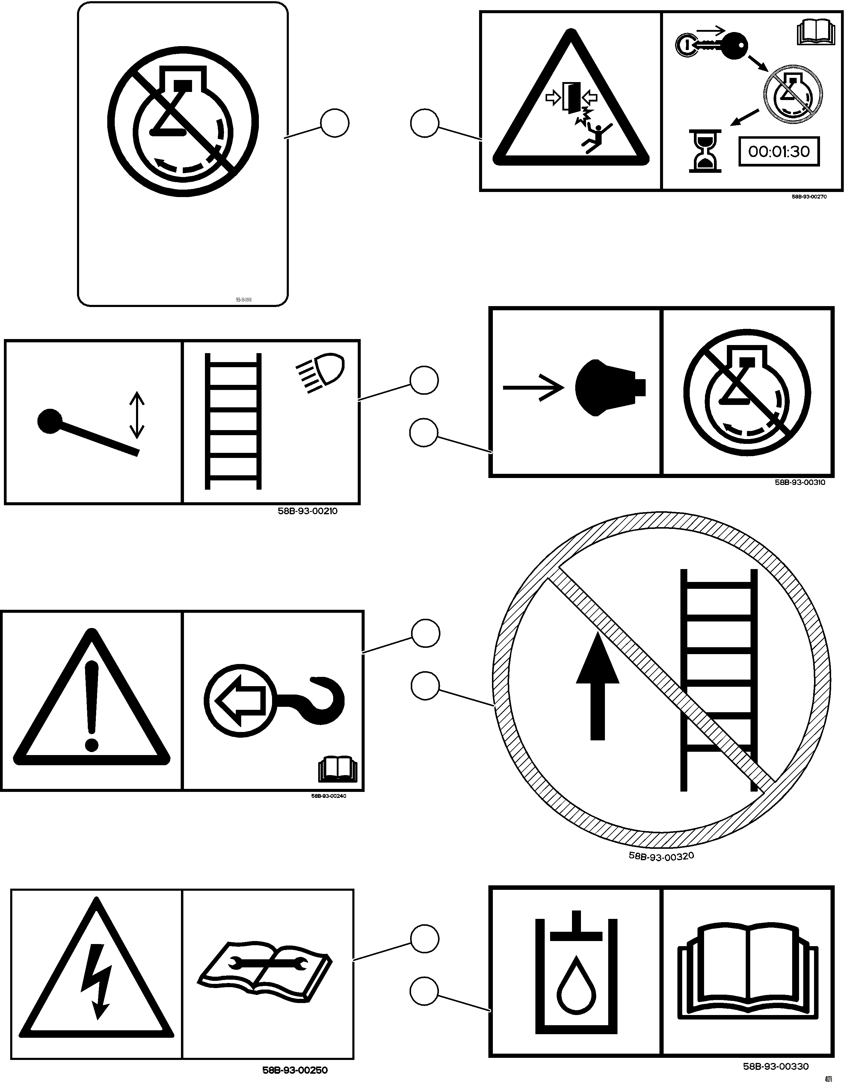 Komatsu parts book diagram for AFE84-P 730E-10 S/N A50051 - A50054  KAL: SAFETY LABELS    1/7