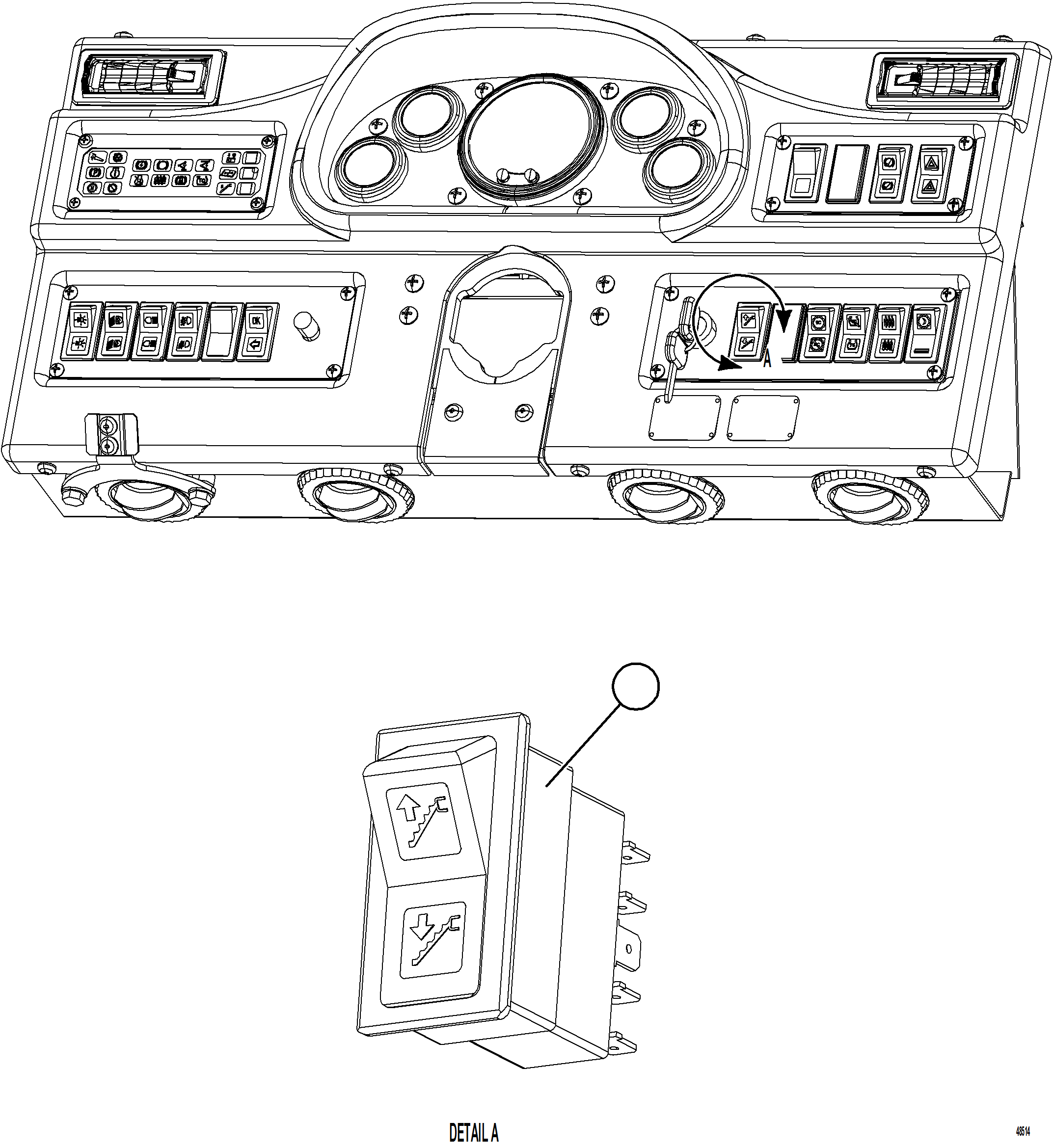Komatsu parts book diagram for AFE84-P 730E-10 S/N A50051 - A50054  KAL: RETRACTABLE LADDER SWITCH