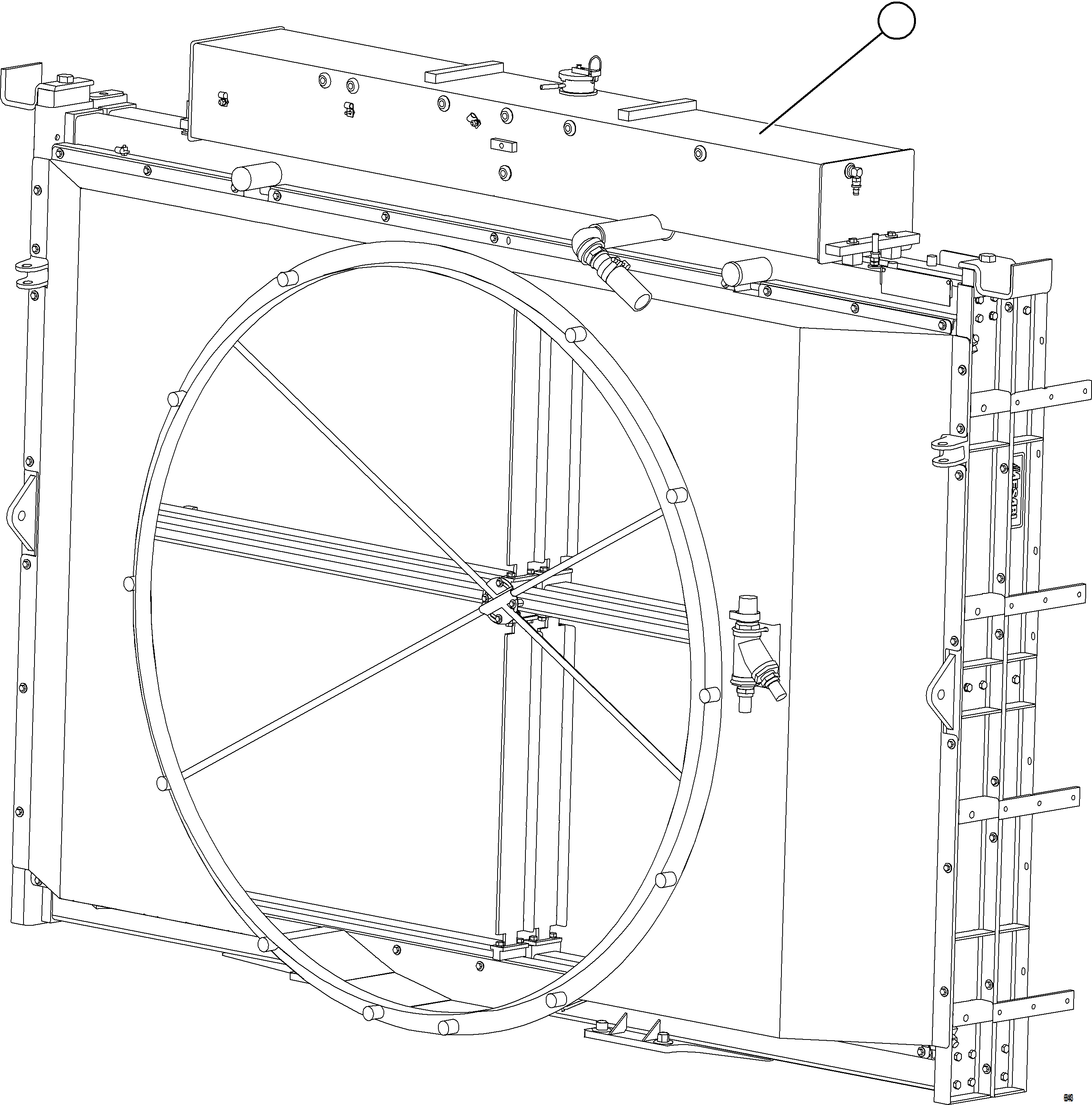 Komatsu parts book diagram for AFE84-R 730E-10 S/N A50056 - A50058  KSA: RADIATOR & SHROUD ASSEMBLY