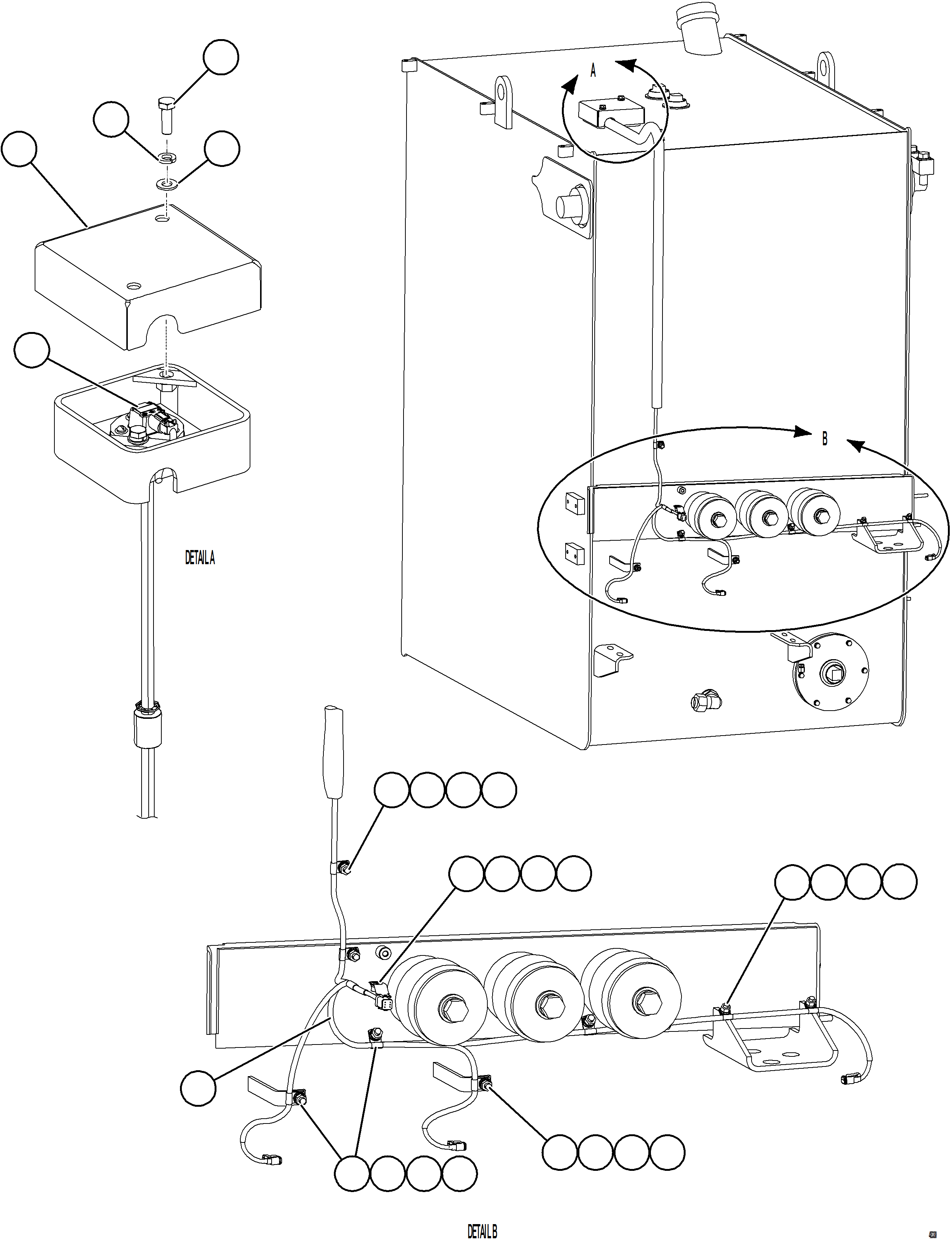 Komatsu parts book diagram for AFE84-R 730E-10 S/N A50056 - A50058  KSA: FUEL LEVEL SENDER & WIRING
