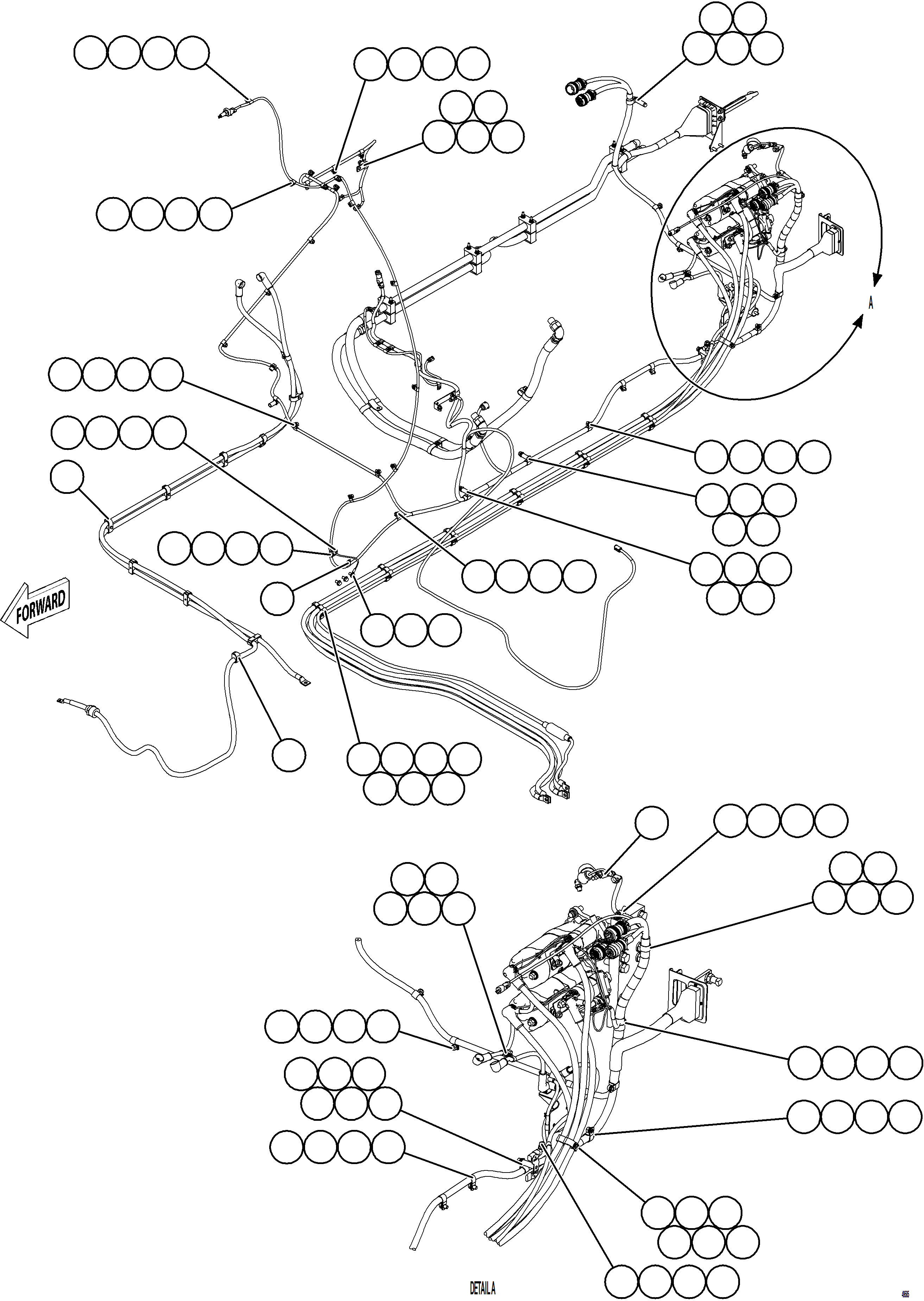 Komatsu parts book diagram for AFE84-R 730E-10 S/N A50056 - A50058  KSA: CRANKING MOTOR WIRING