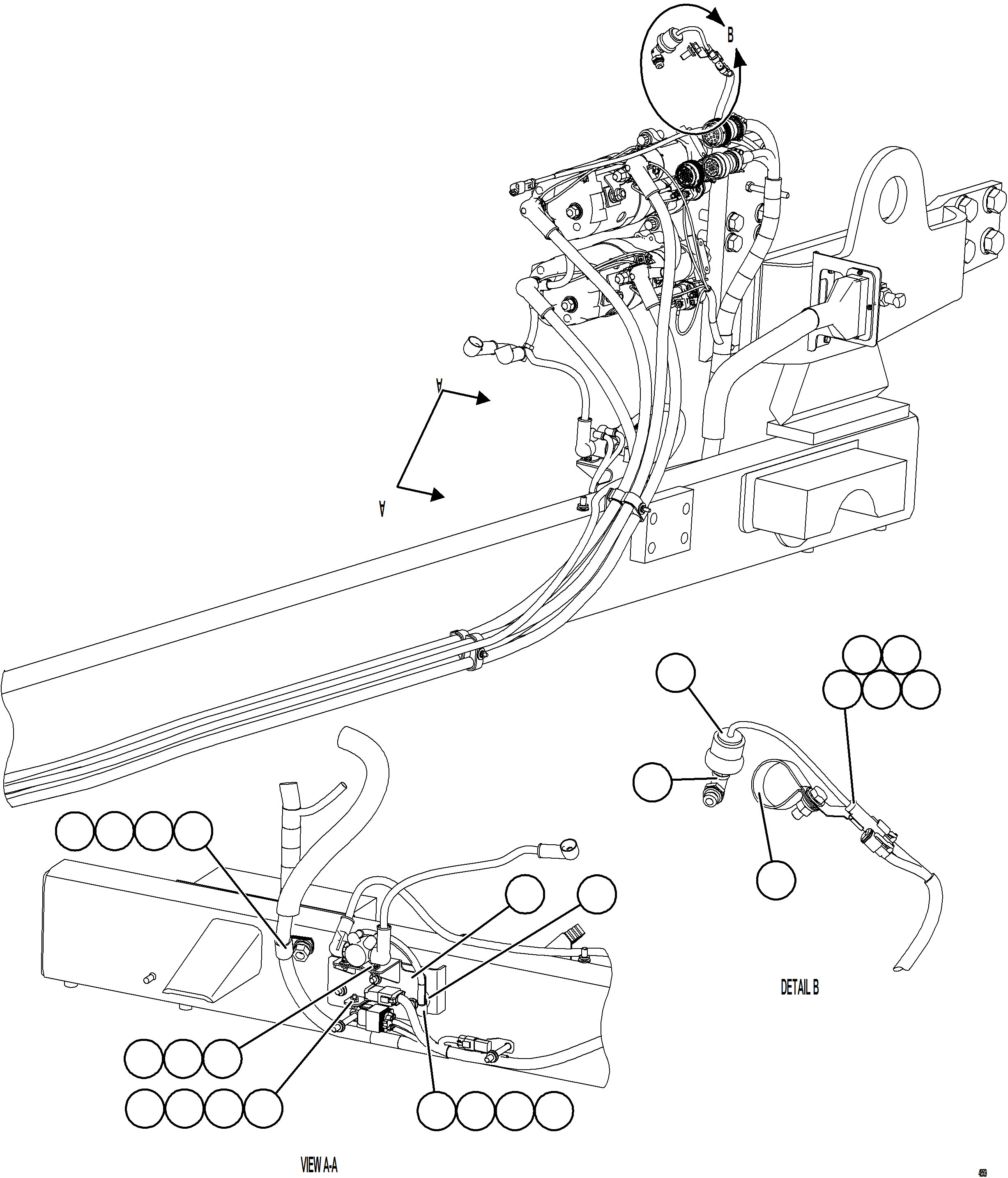 Komatsu parts book diagram for AFE84-R 730E-10 S/N A50056 - A50058  KSA: ENGINE PRELUBE WIRING