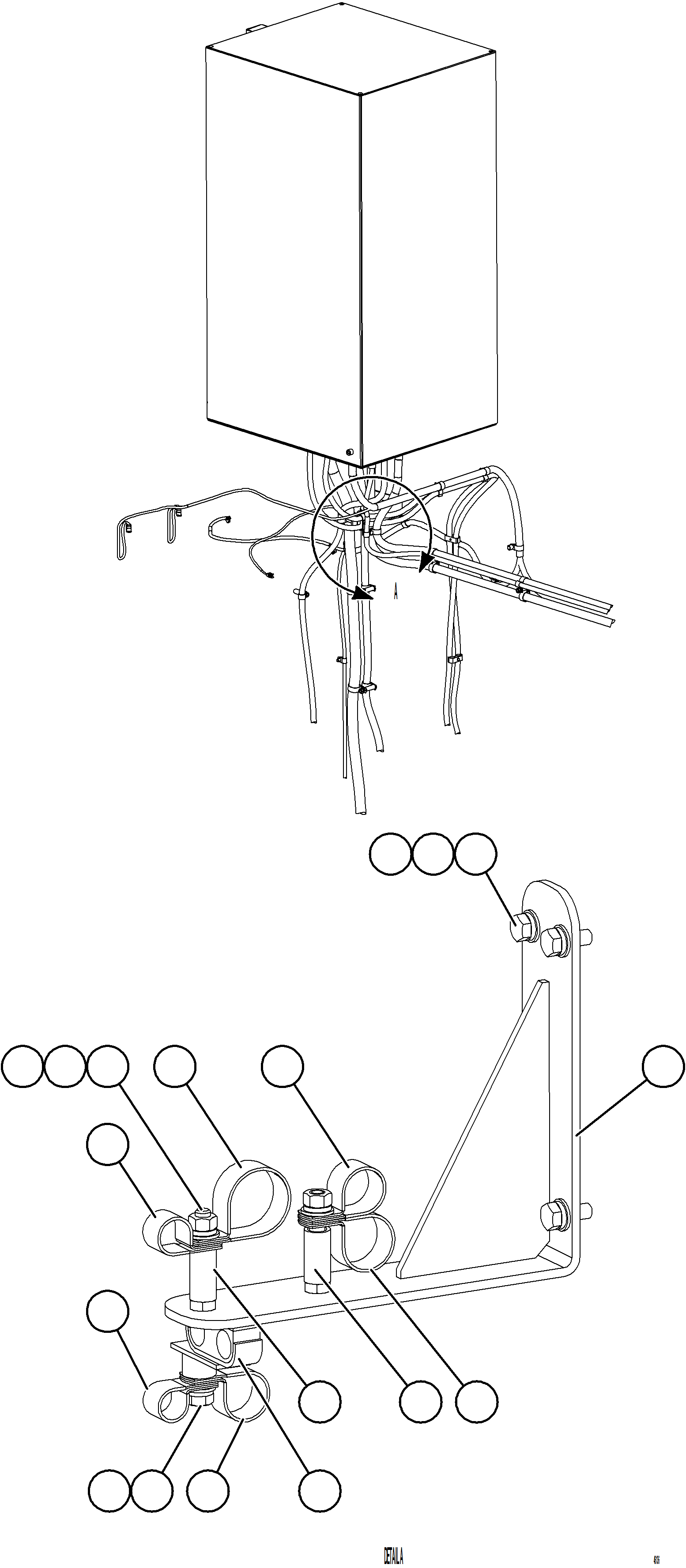Komatsu parts book diagram for AFE84-R 730E-10 S/N A50056 - A50058  KSA: AUXILIARY CONTROL CABINET EXTERNAL WIRING CLAMPING