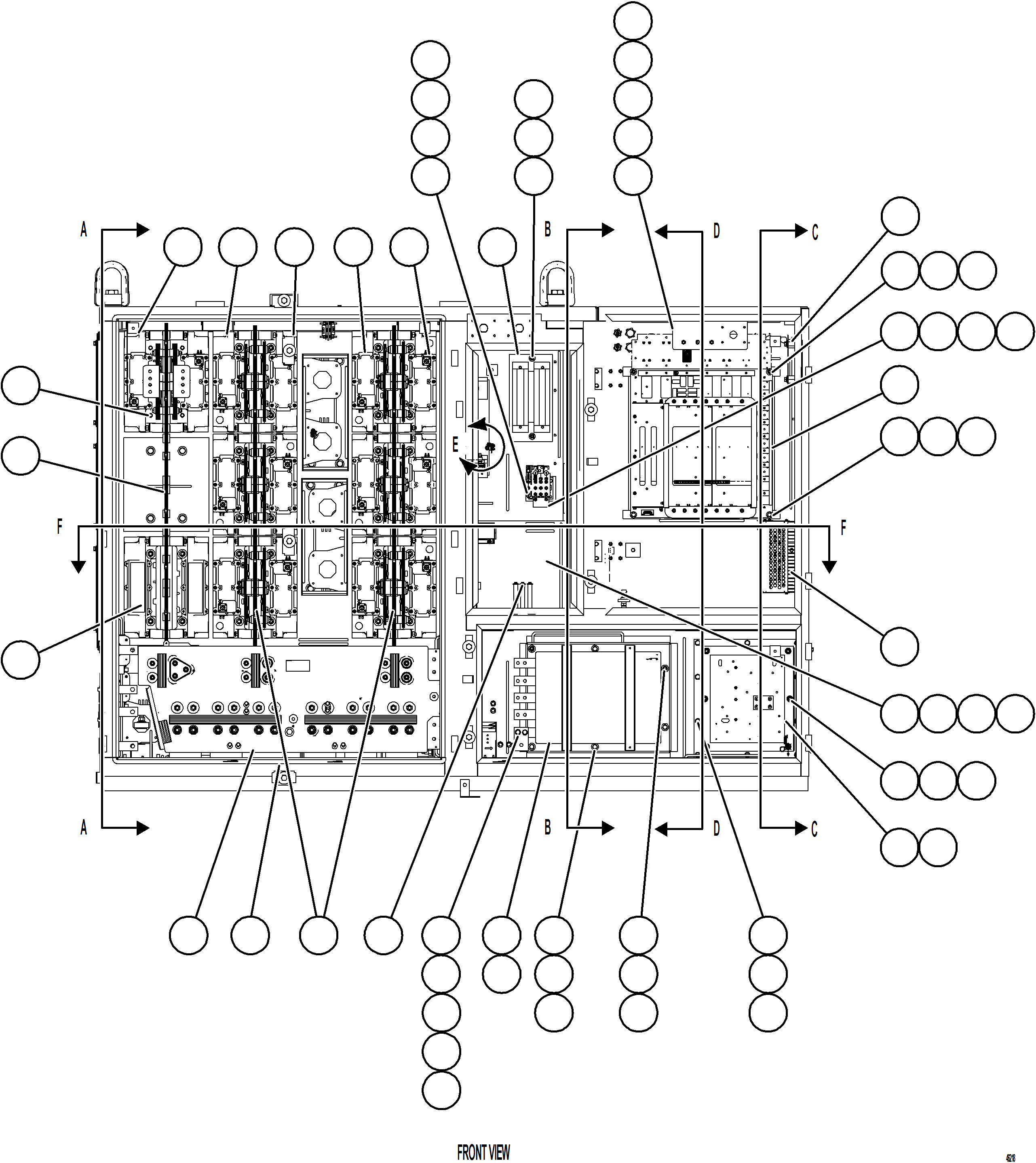 Komatsu parts book diagram for AFE84-R 730E-10 S/N A50056 - A50058  KSA: CONTROL CABINET    1/13