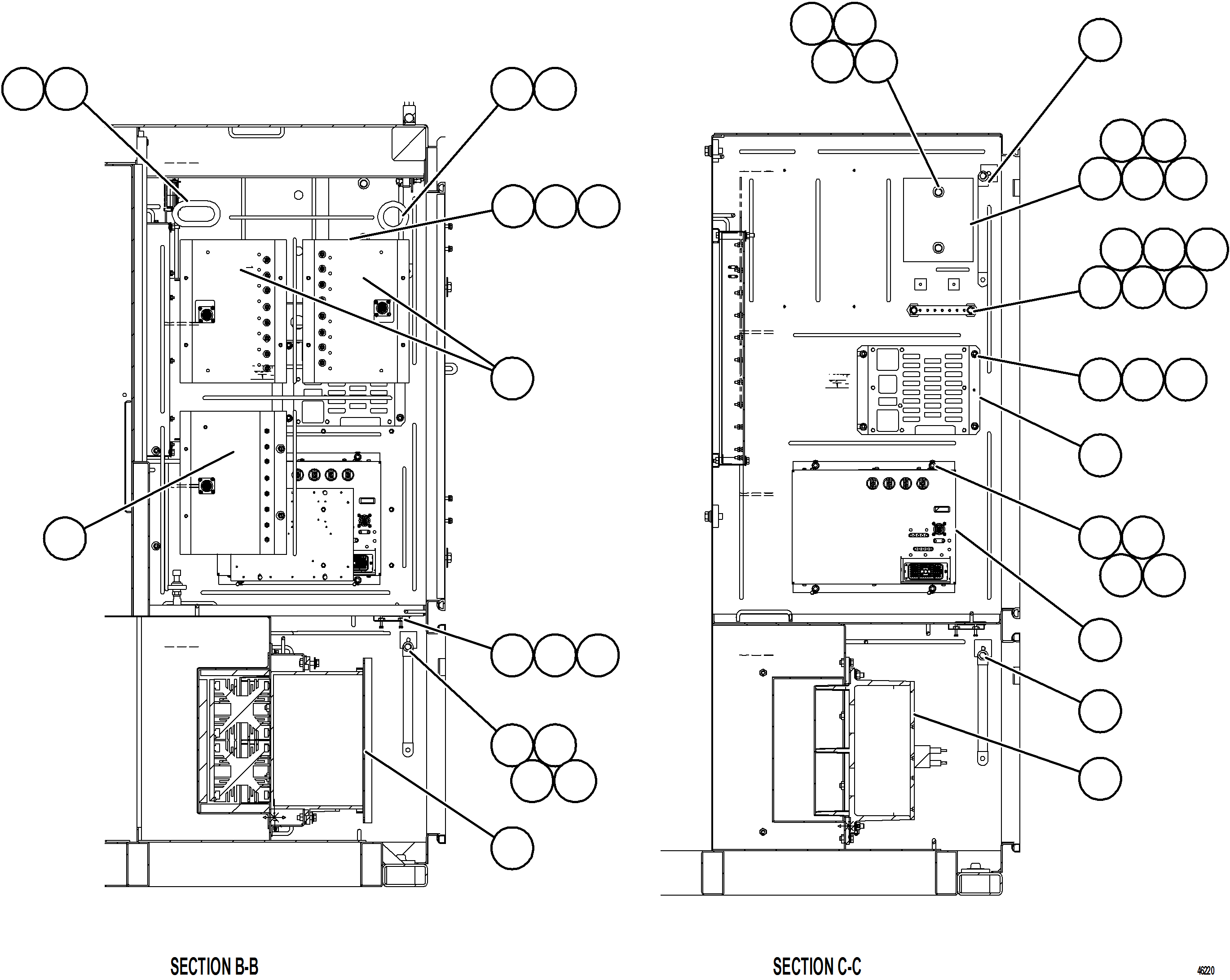 Komatsu parts book diagram for AFE84-R 730E-10 S/N A50056 - A50058  KSA: CONTROL CABINET    3/13