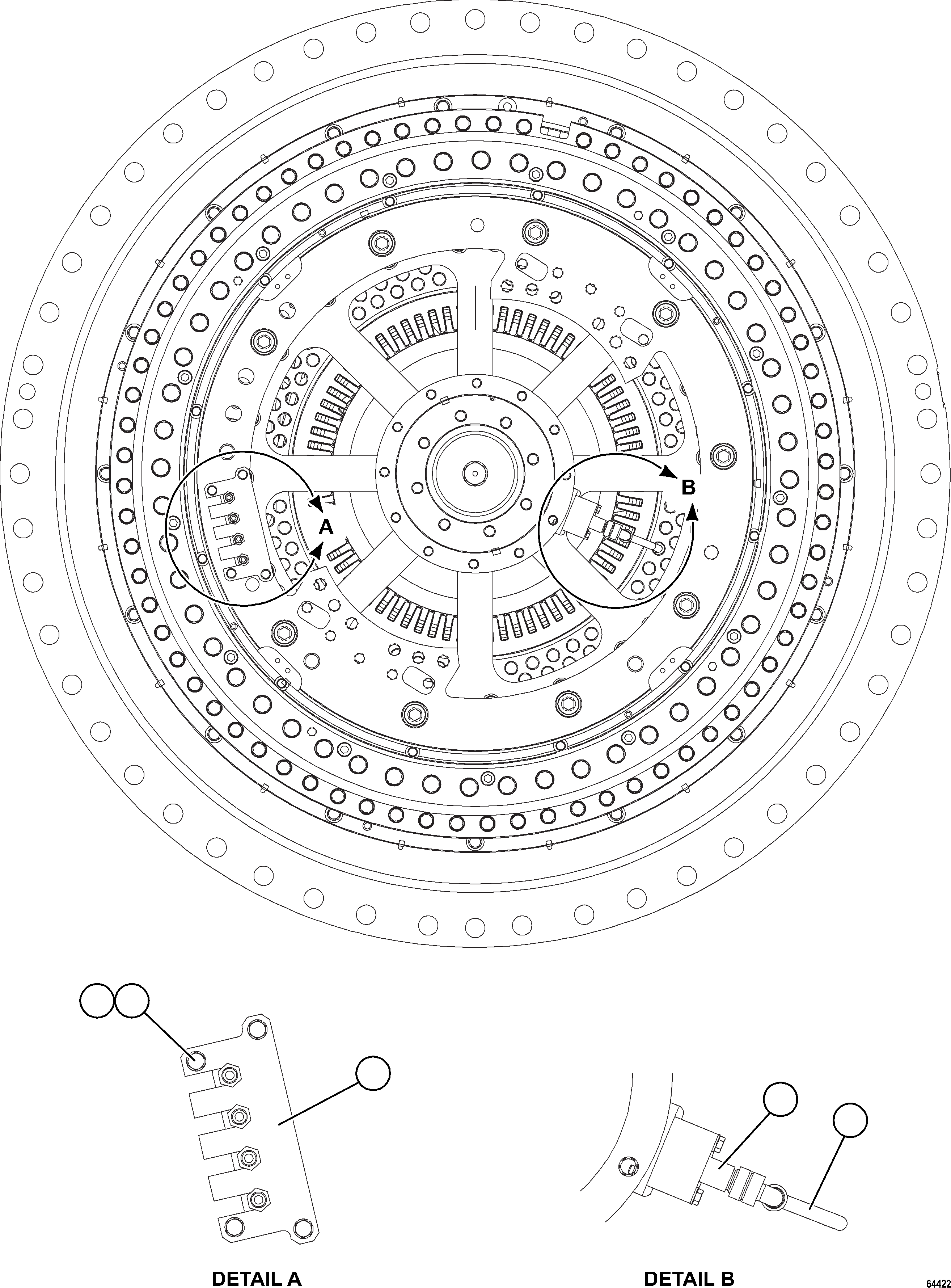 Komatsu parts book diagram for AFE84-R 730E-10 S/N A50056 - A50058  KSA: WHEEL MOTOR    7/8
