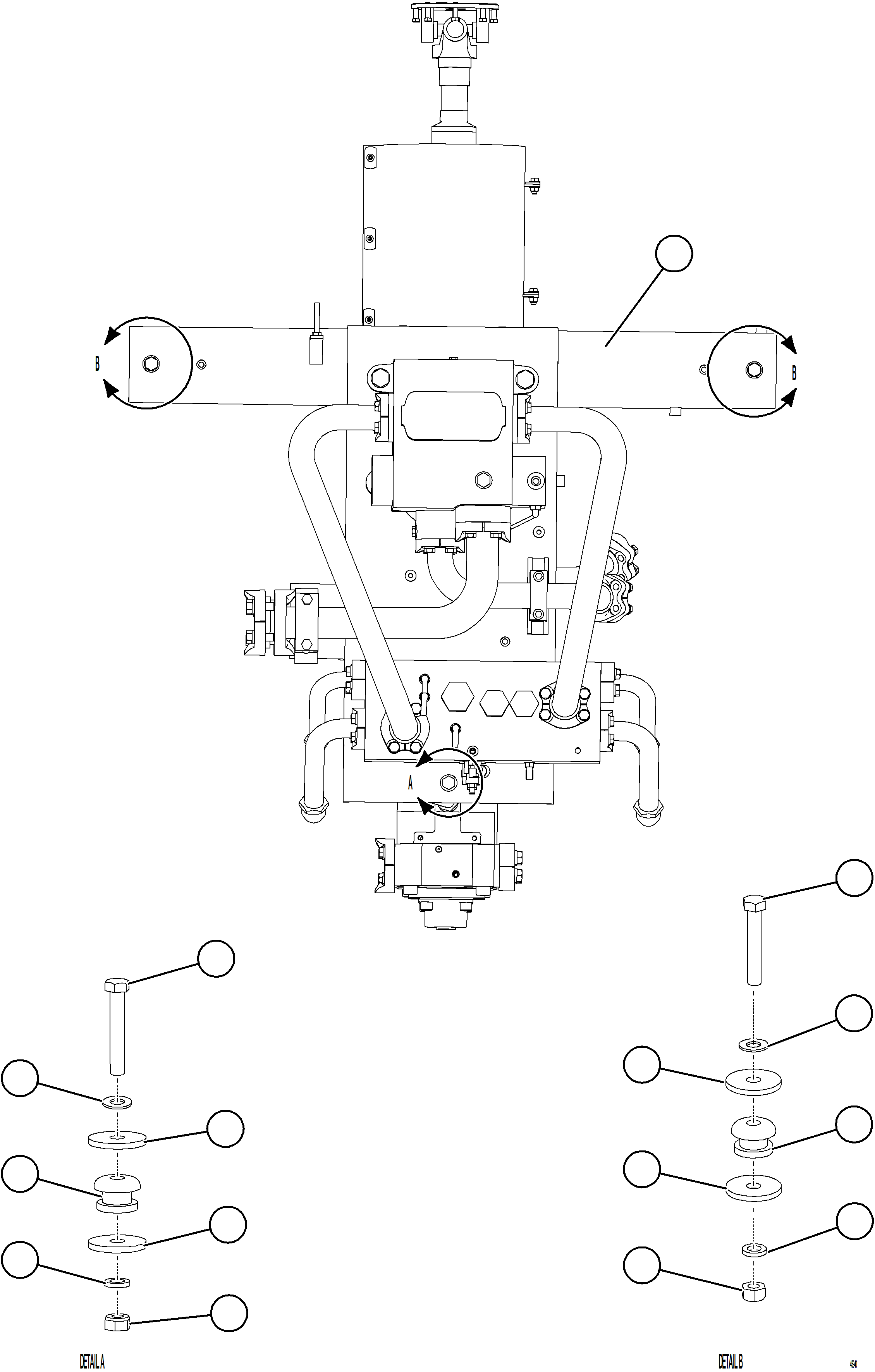 Komatsu parts book diagram for AFE84-R 730E-10 S/N A50056 - A50058  KSA: VALVE/PUMP MODULE INSTALLATION