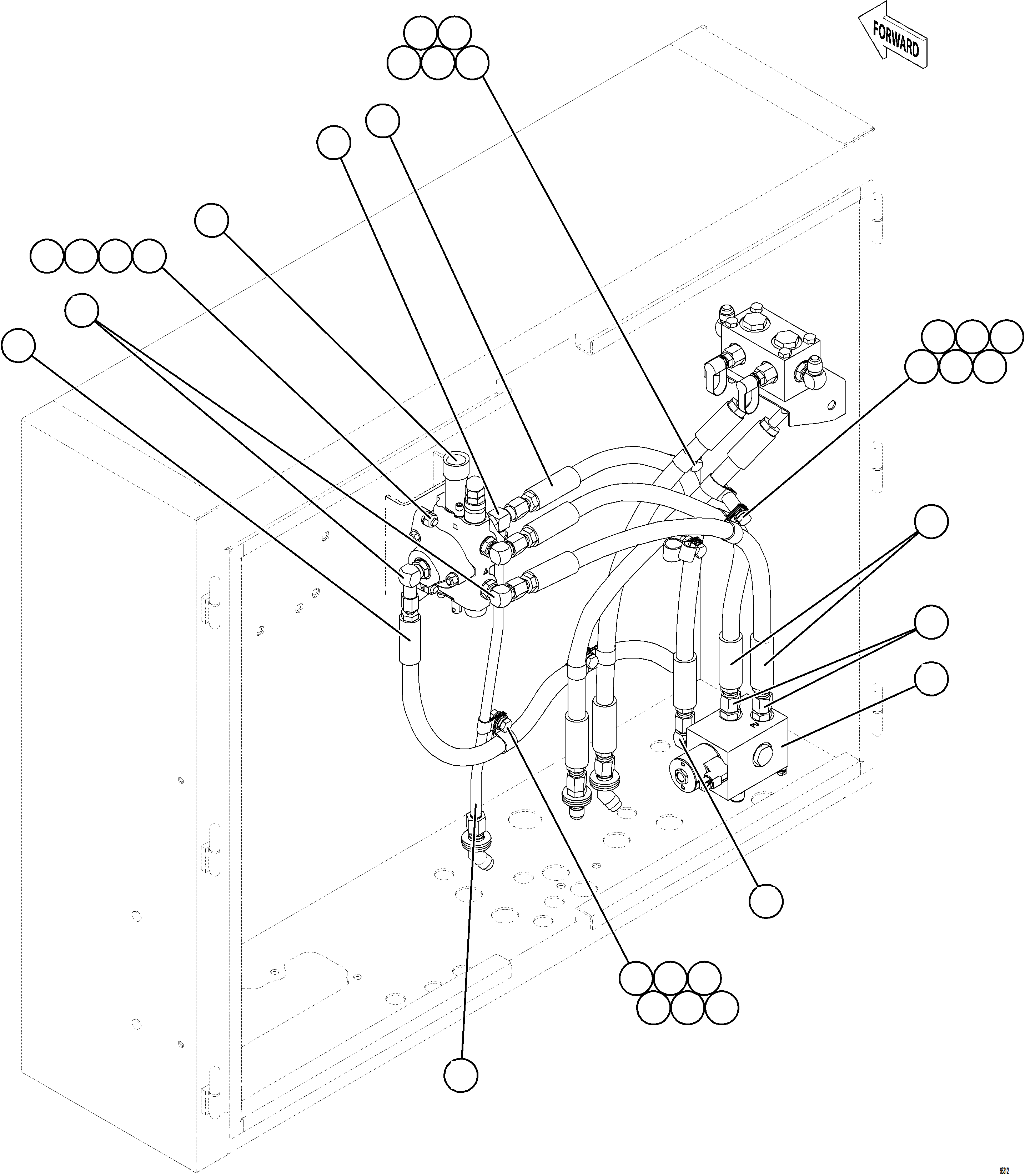 Komatsu parts book diagram for AFE84-R 730E-10 S/N A50056 - A50058  KSA: HOIST PILOT VALVE PIPING    1/2