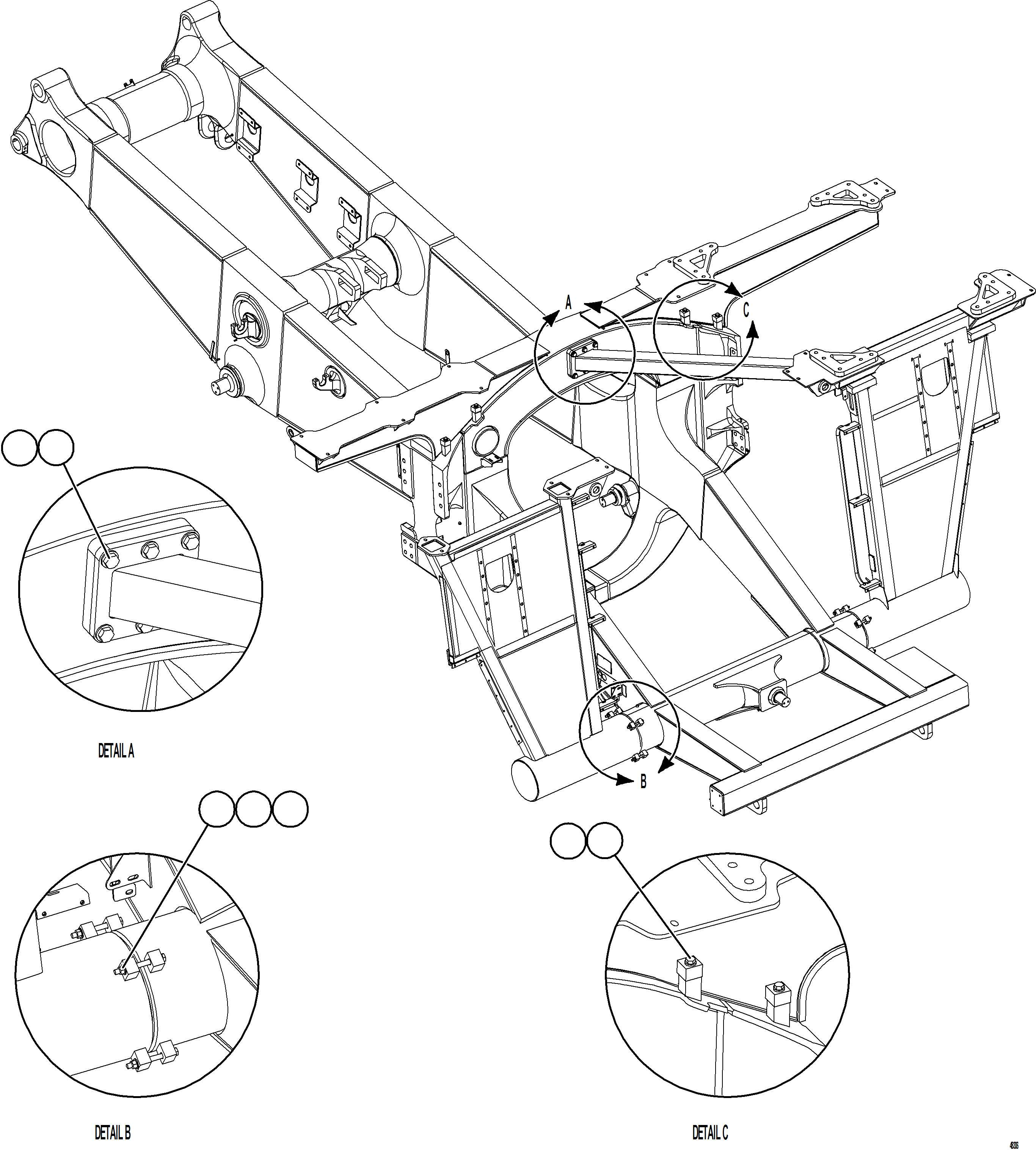 Komatsu parts book diagram for AFE84-R 730E-10 S/N A50056 - A50058  KSA: FRAME & UPRIGHTS    2/2