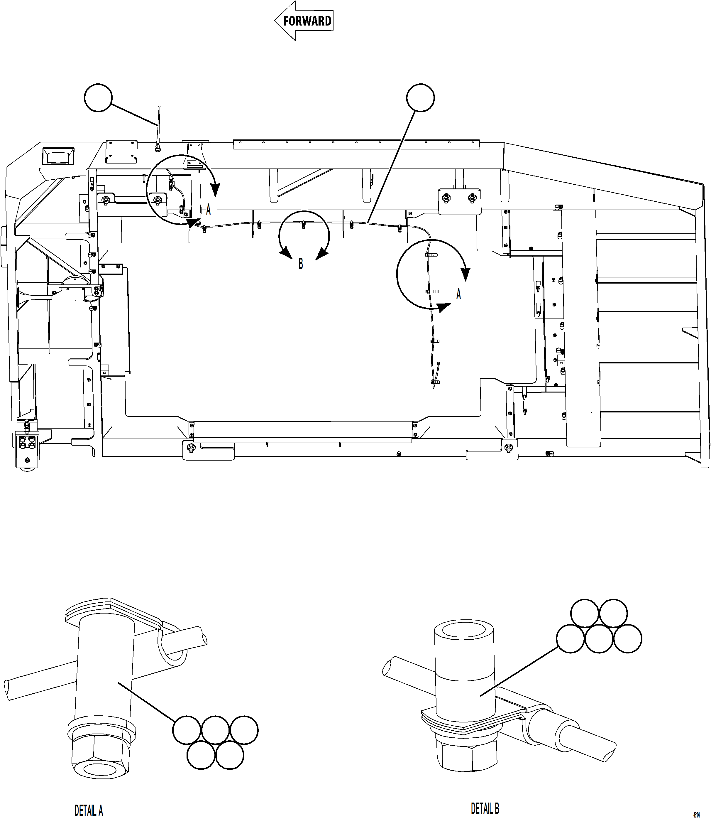 Komatsu parts book diagram for AFE84-R 730E-10 S/N A50056 - A50058  KSA: RADIO ANTENNA INSTALLATION