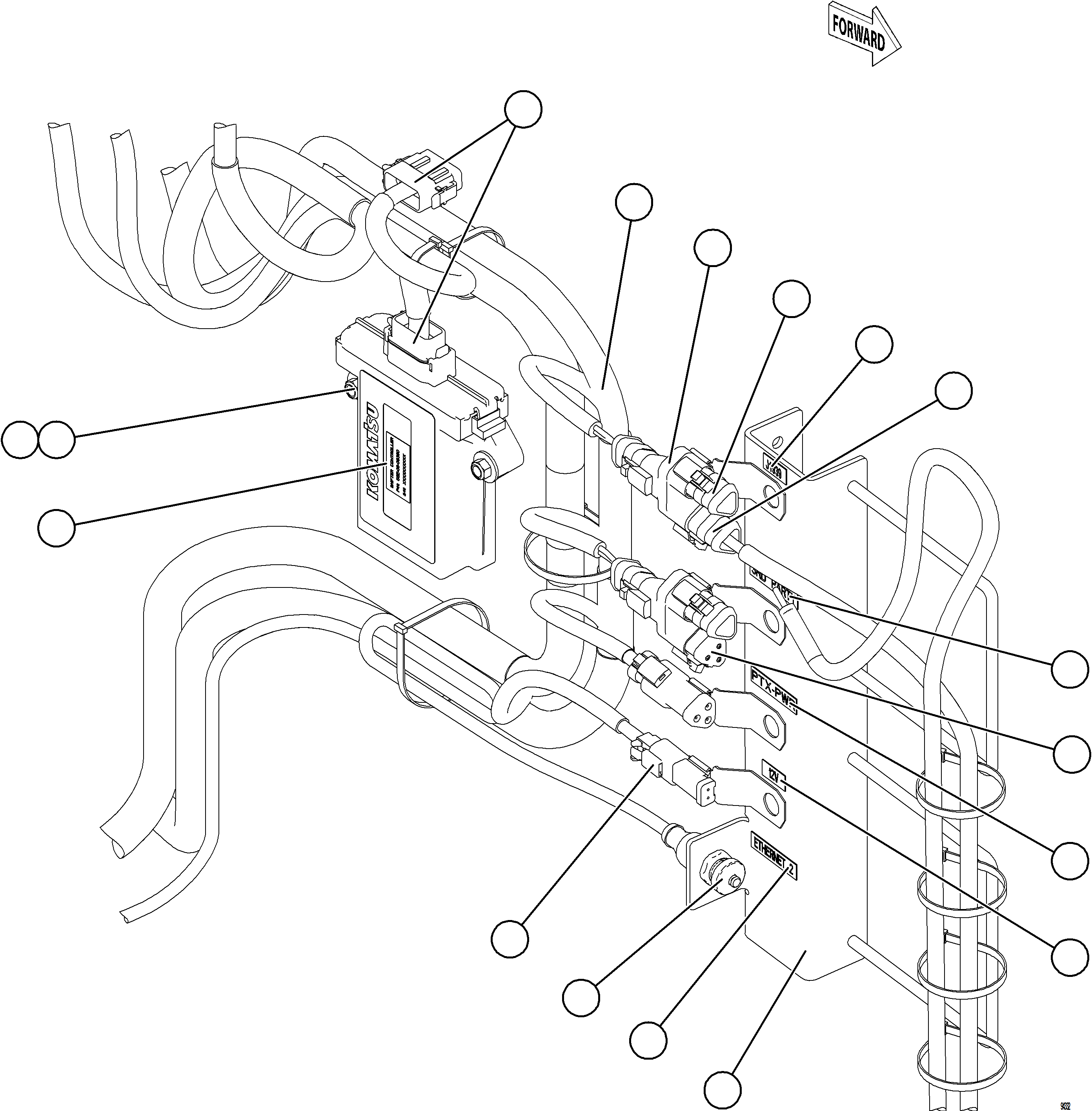 Komatsu parts book diagram for AFE84-R 730E-10 S/N A50056 - A50058  KSA: CENTER CONSOLE MODULE - ELECTRICAL    2/2