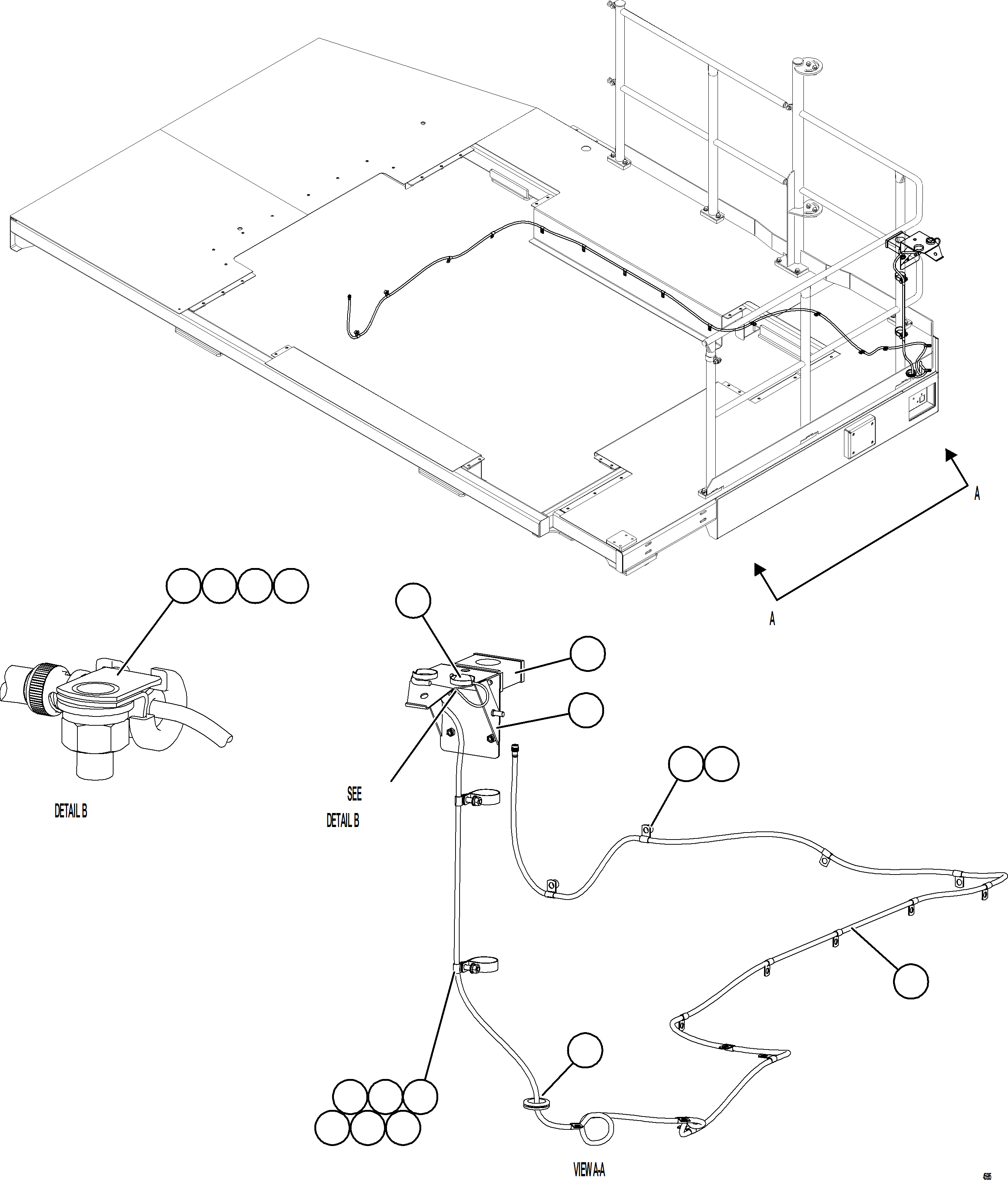 Komatsu parts book diagram for AFE84-R 730E-10 S/N A50056 - A50058  KSA: KOMTRAX PLUS ANTENNA INSTALLATION