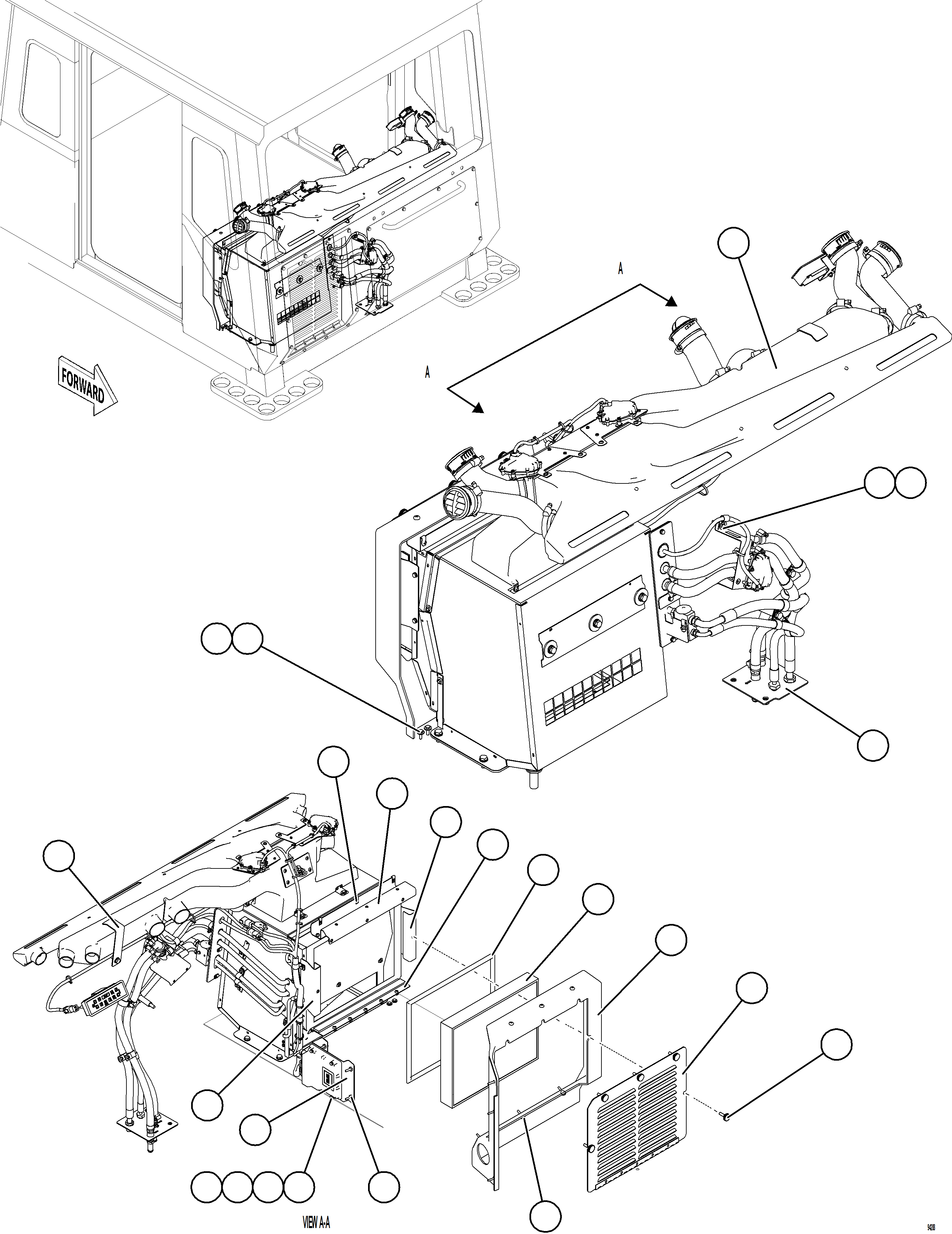 Komatsu parts book diagram for AFE84-R 730E-10 S/N A50056 - A50058  KSA: HVAC INSTALLATION    1/2