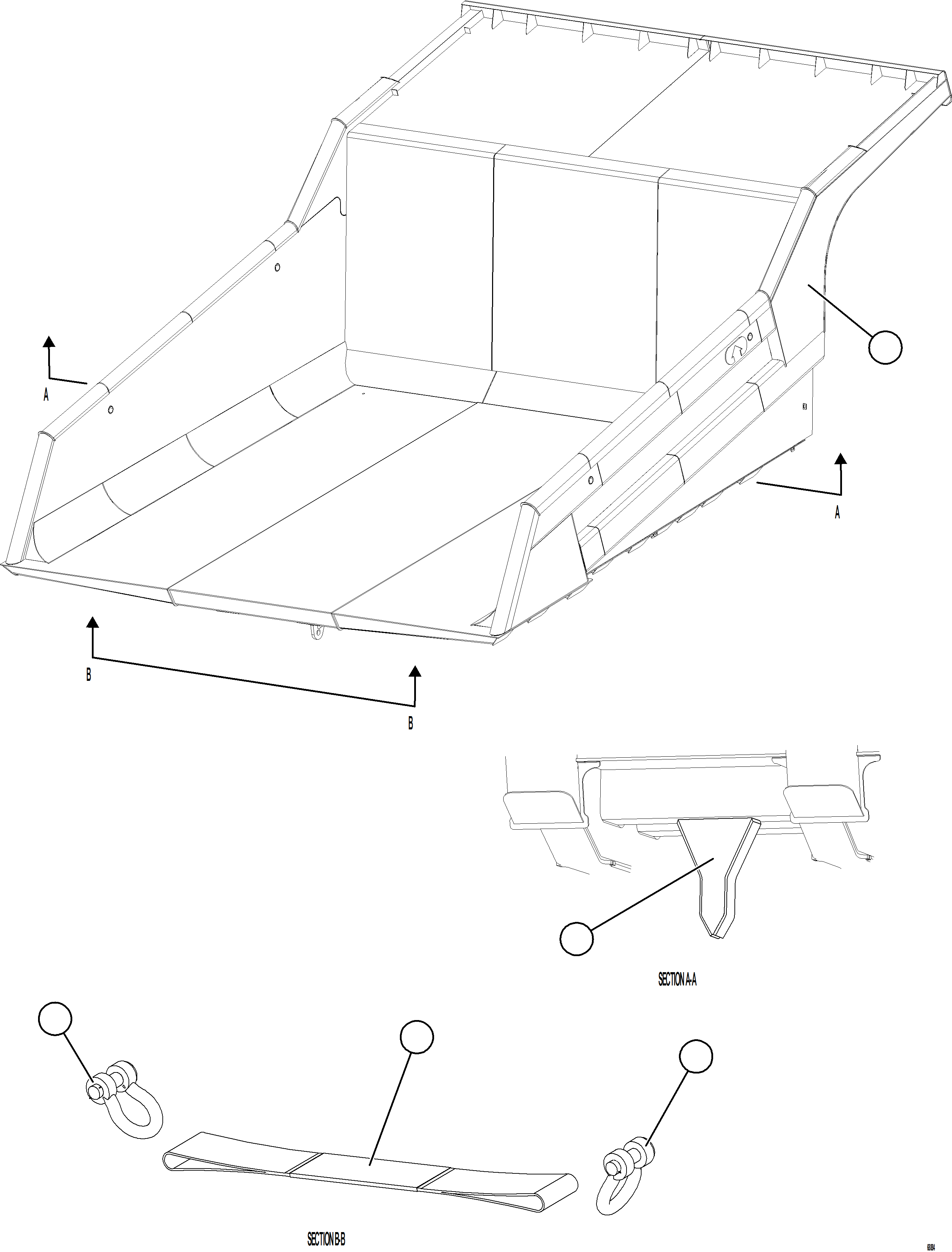 Komatsu parts book diagram for AFE84-R 730E-10 S/N A50056 - A50058  KSA: BODY RETENTION SLING