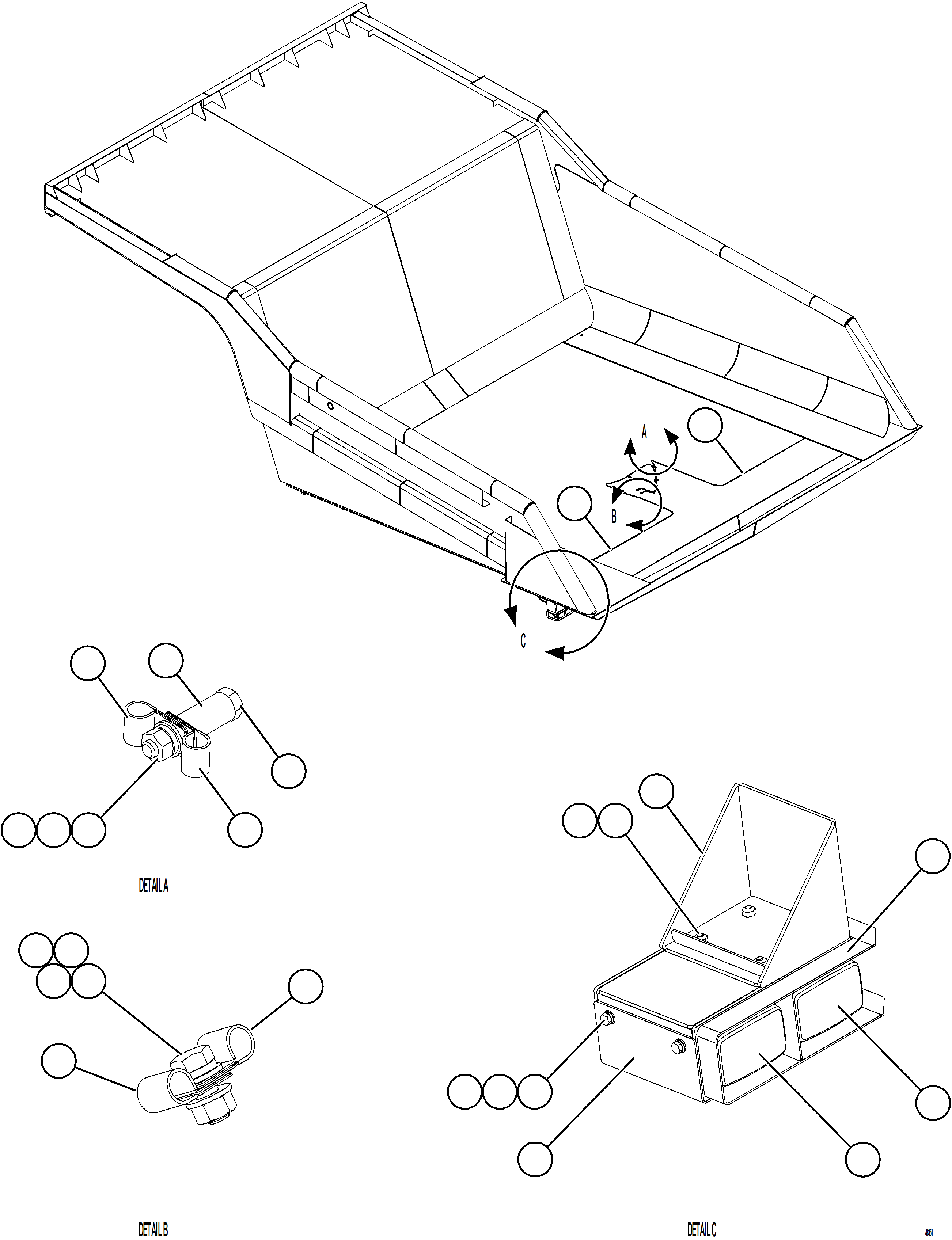 Komatsu parts book diagram for AFE84-T 730E-10 S/N A50061,A50064  KAL: DUMP BODY CLEARANCE LIGHTS & TURN SIGNALS