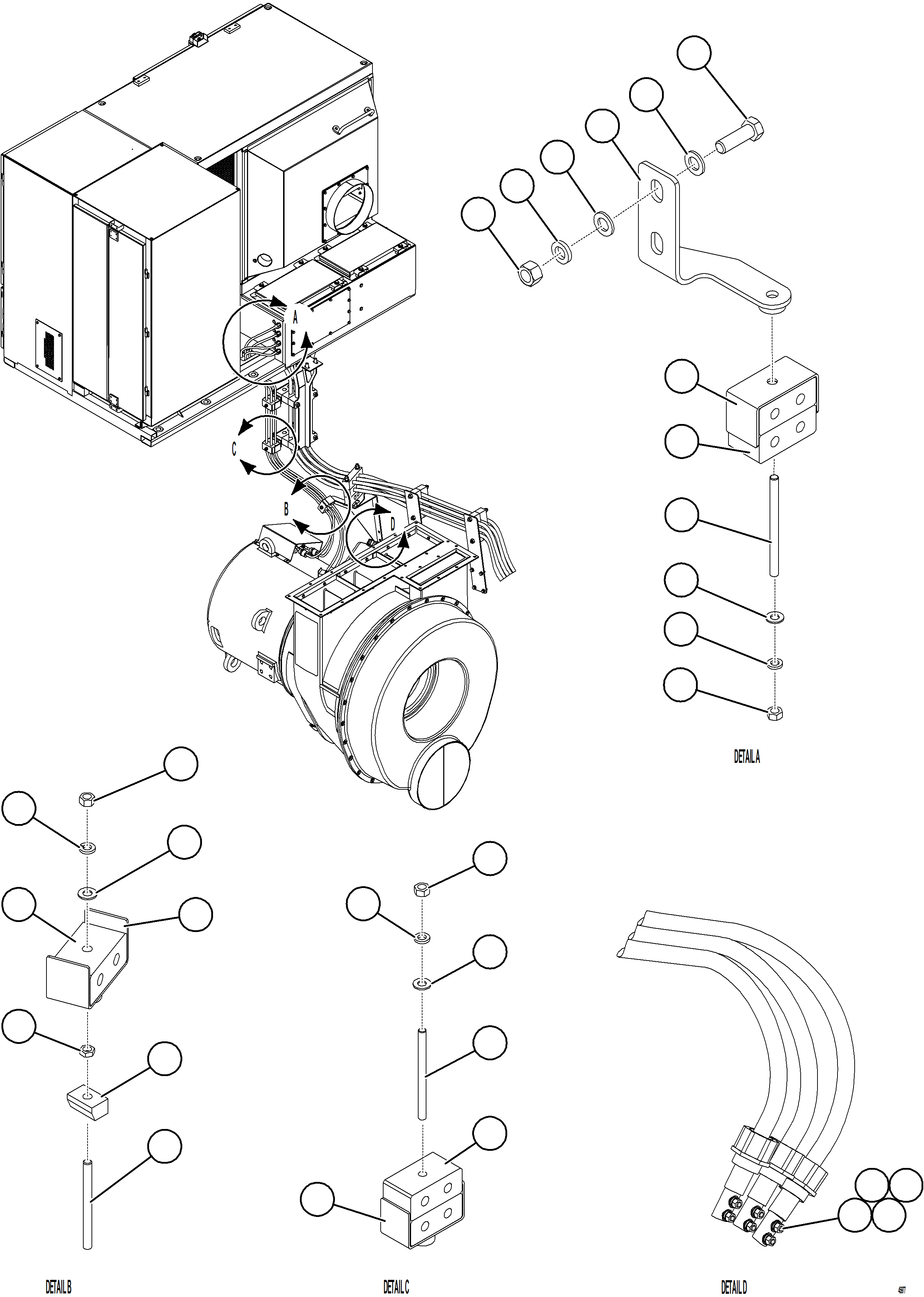 Komatsu parts book diagram for AFE84-T 730E-10 S/N A50061,A50064  KAL: CONTROL CABINET EXTERNAL WIRING - ALTERNATOR