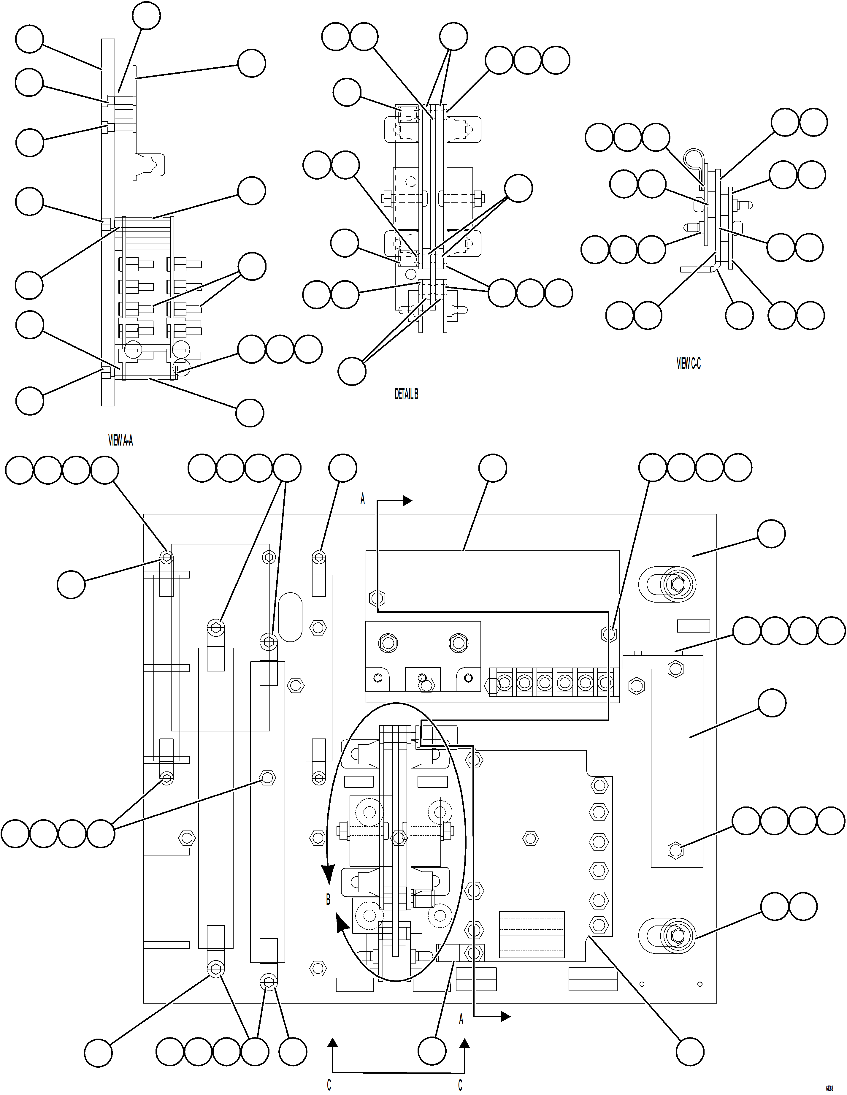 Komatsu parts book diagram for AFE84-T 730E-10 S/N A50061,A50064  KAL: AFSE PANEL COVER ASSEMBLY    1/2