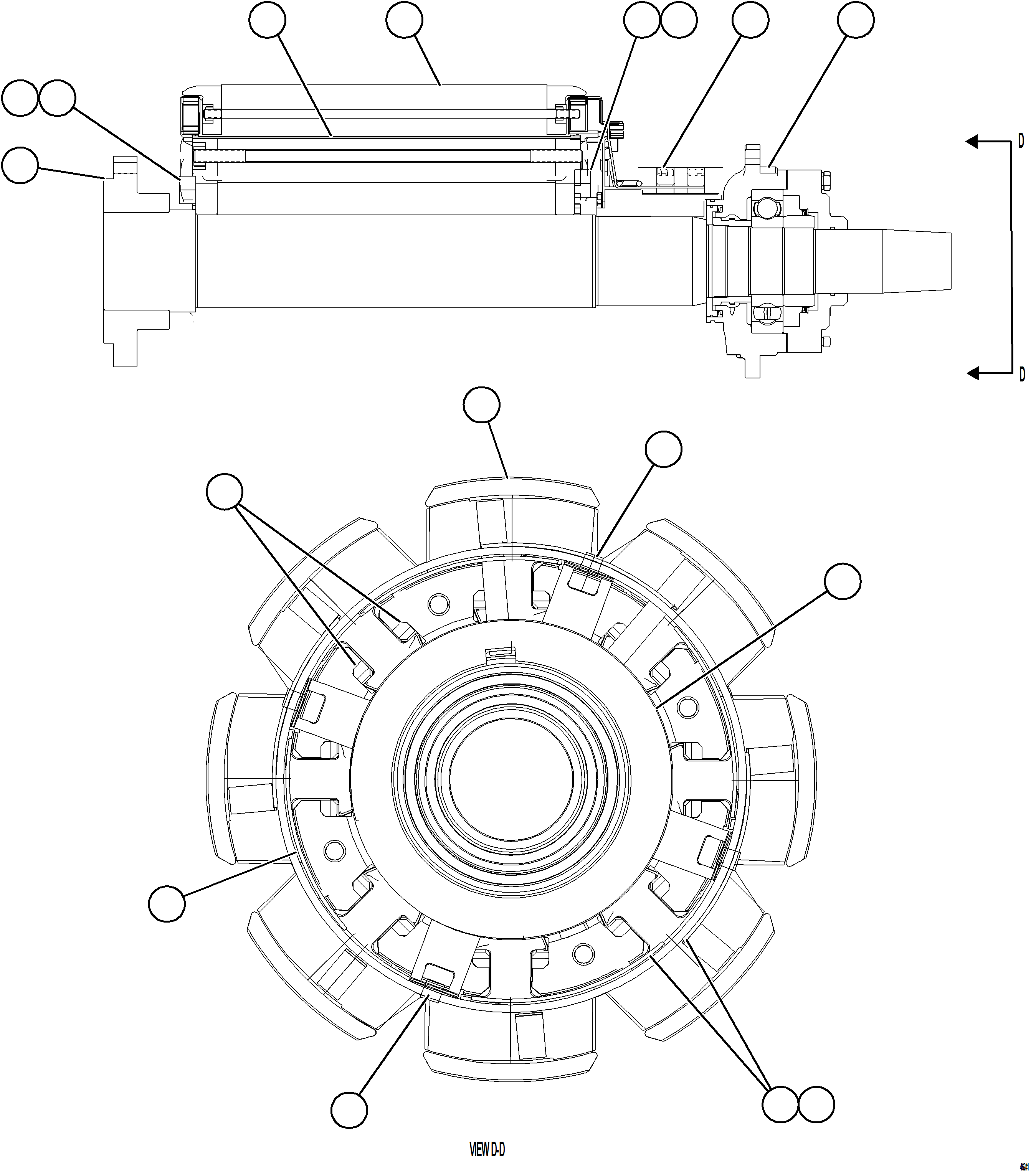 Komatsu parts book diagram for AFE84-T 730E-10 S/N A50061,A50064  KAL: ALTERNATOR ROTOR ASSEMBLY