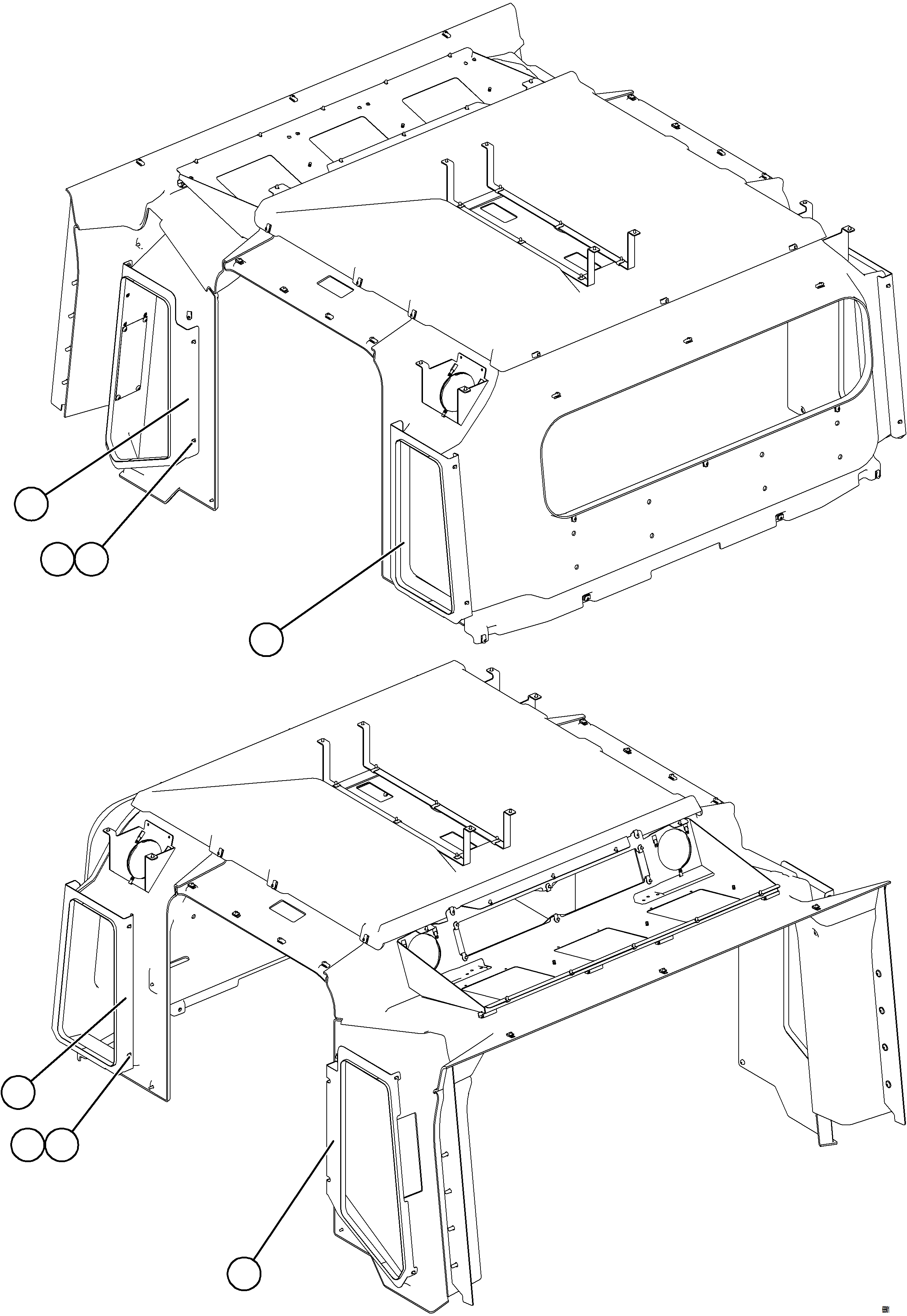 Komatsu parts book diagram for AFE84-T 730E-10 S/N A50061,A50064  KAL: CAB INTERIOR TRIM    2/2