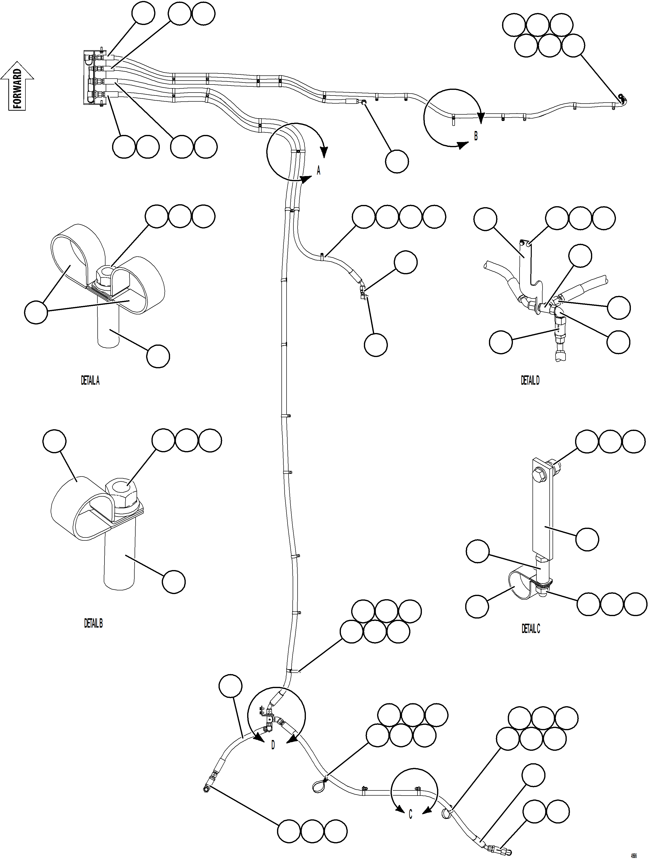 Komatsu parts book diagram for AFE84-T 730E-10 S/N A50061,A50064  KAL: REAR AXLE SERVICE CENTER - LH