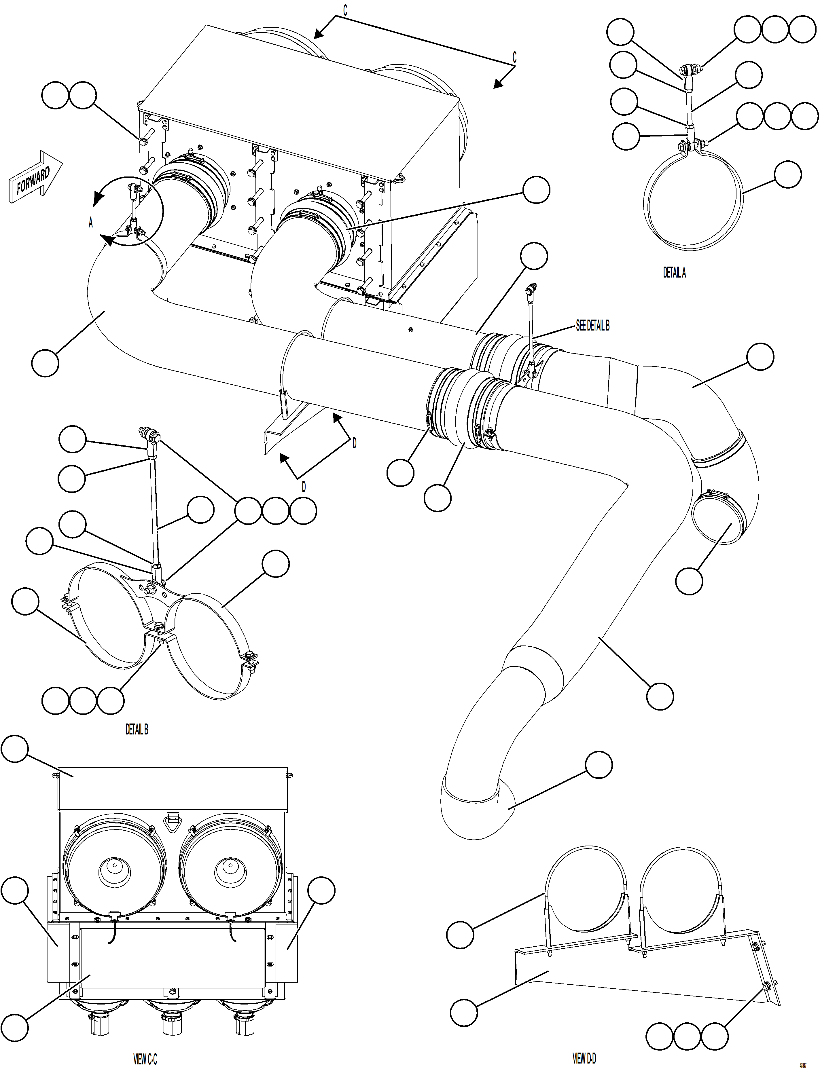 Komatsu parts book diagram for AFE92-A 980E-5SE S/N A60001 - A60010  KMMP: AIR CLEANER PIPING & INSTALLATION - LH
