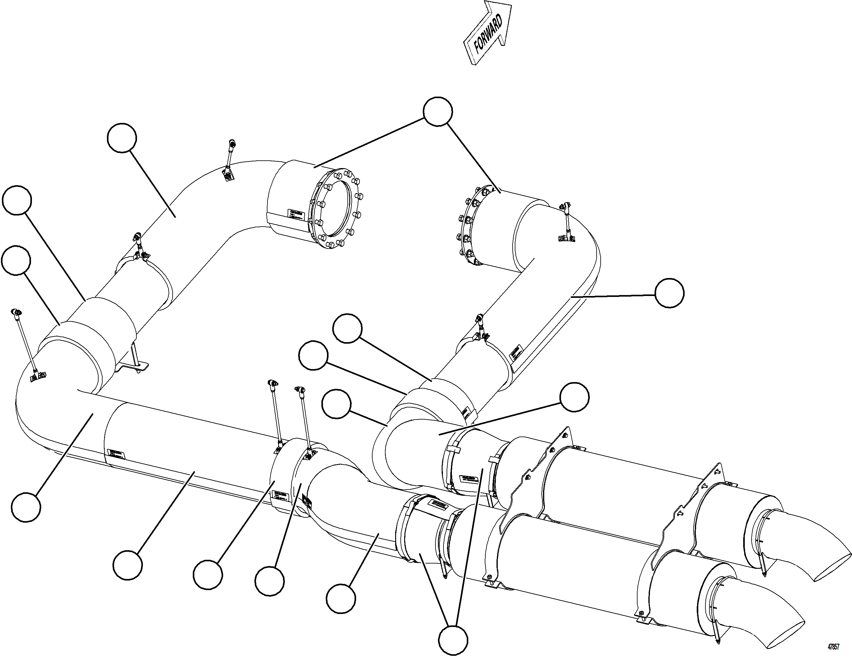 Komatsu parts book diagram for AFE92-A 980E-5SE S/N A60001 - A60010  KMMP: EXHAUST BLANKETS