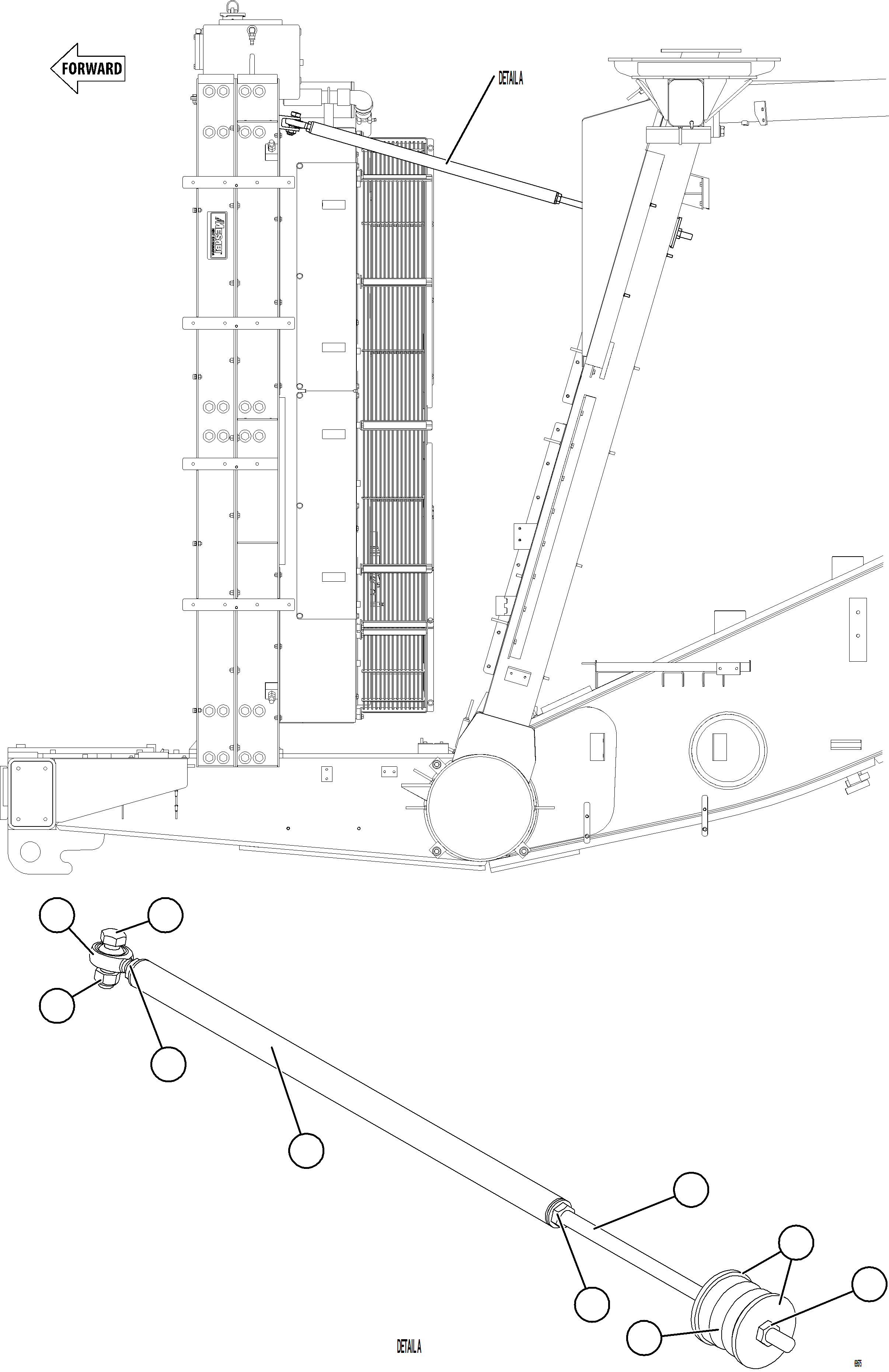 Komatsu parts book diagram for AFE92-A 980E-5SE S/N A60001 - A60010  KMMP: RADIATOR INSTALLATION - UPPER