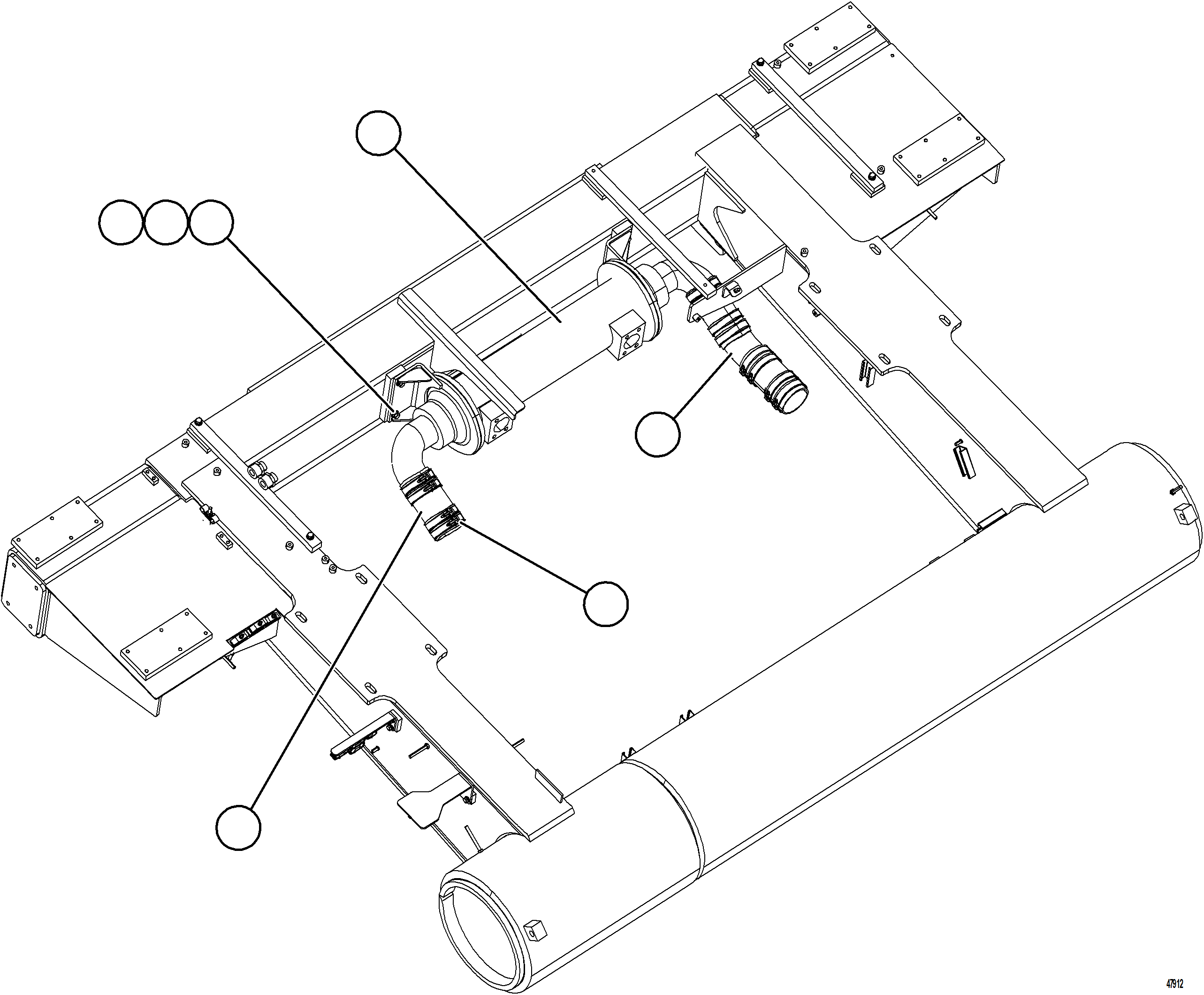 Komatsu parts book diagram for AFE92-A 980E-5SE S/N A60001 - A60010  KMMP: RADIATOR PIPING - HEAT EXCHANGER