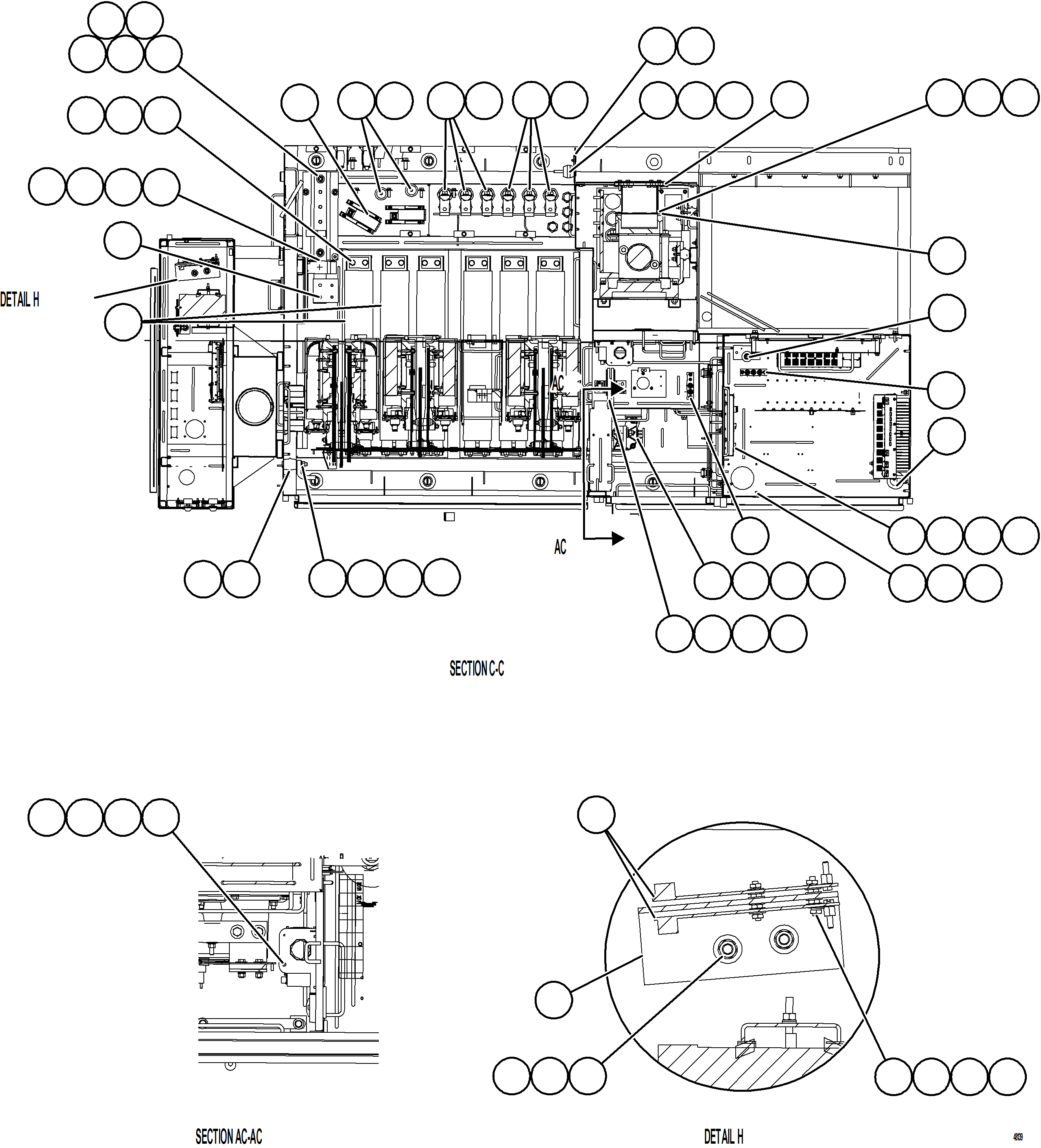 Komatsu parts book diagram for AFE92-A 980E-5SE S/N A60001 - A60010  KMMP: CONTROL CABINET    9/16    58B-01-00390