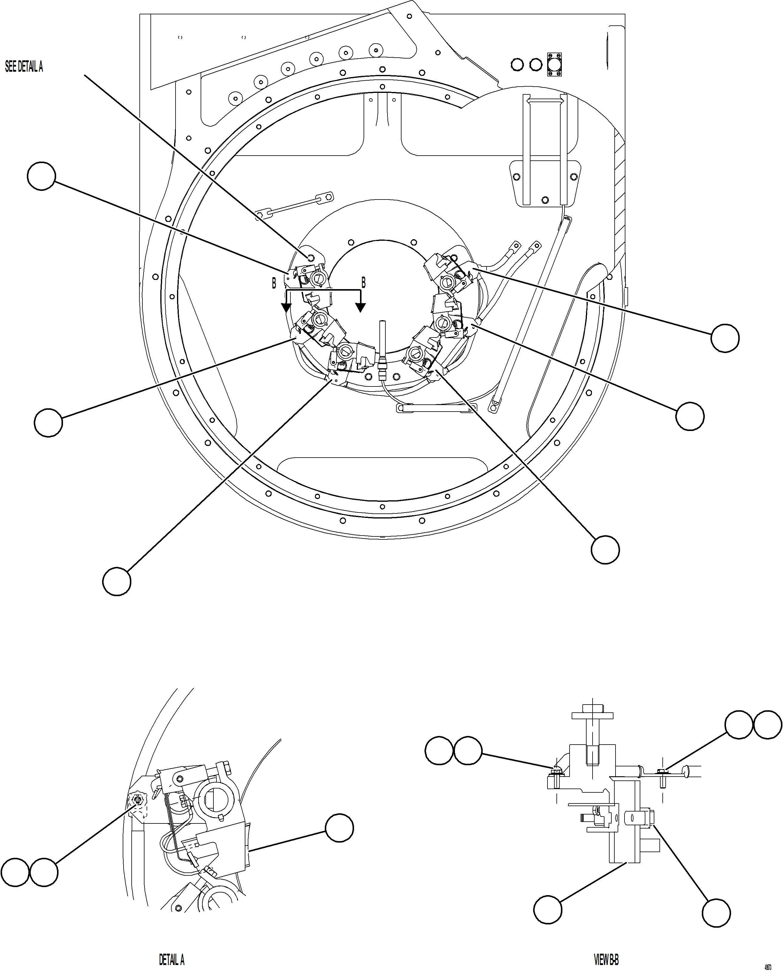 Komatsu parts book diagram for AFE92-A 980E-5SE S/N A60001 - A60010  KMMP: BRUSH HOLDER ASSEMBLY