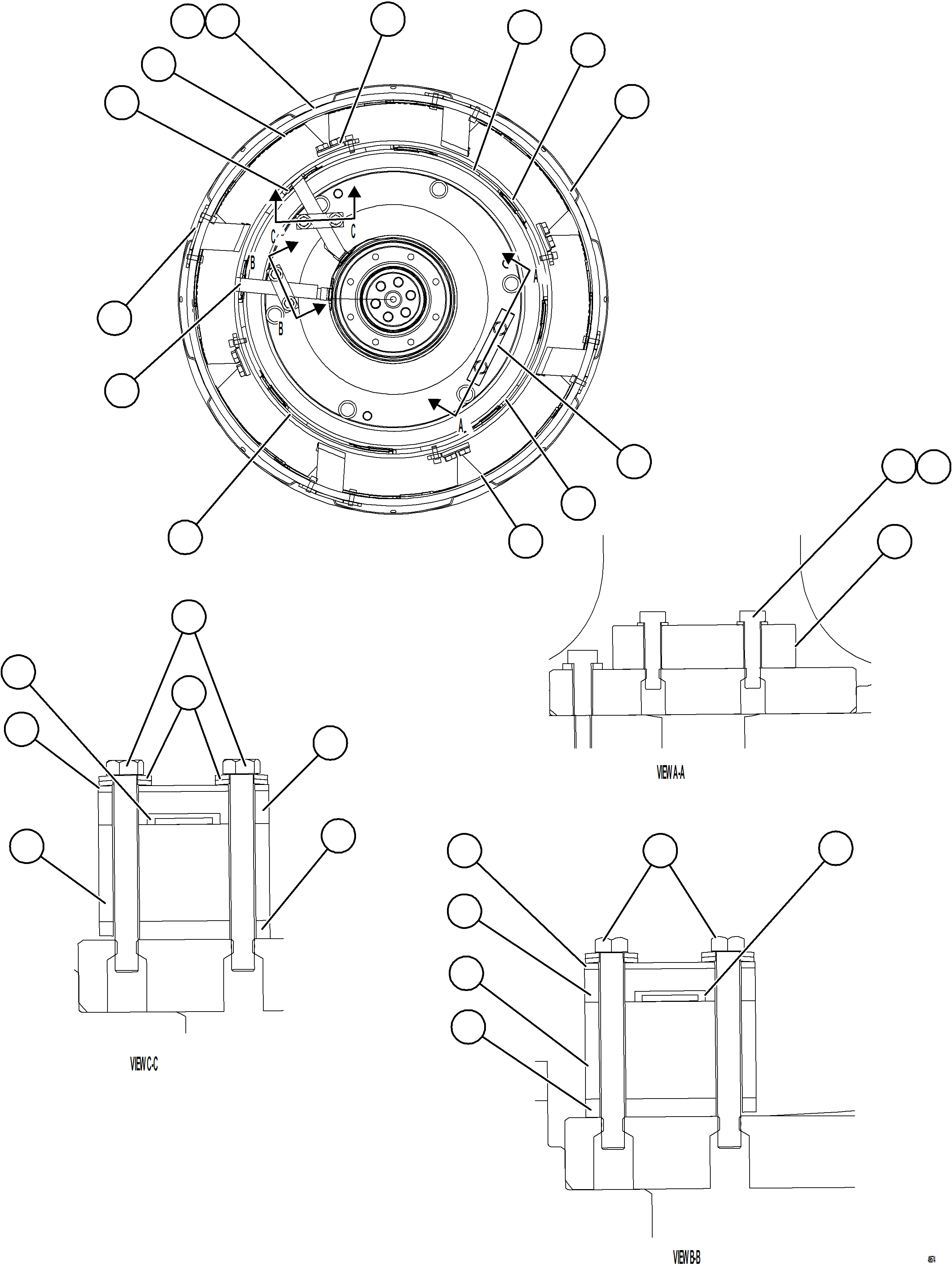 Komatsu parts book diagram for AFE92-A 980E-5SE S/N A60001 - A60010  KMMP: ALTERNATOR ROTOR ASSEMBLY    1/4    58B-06-15330