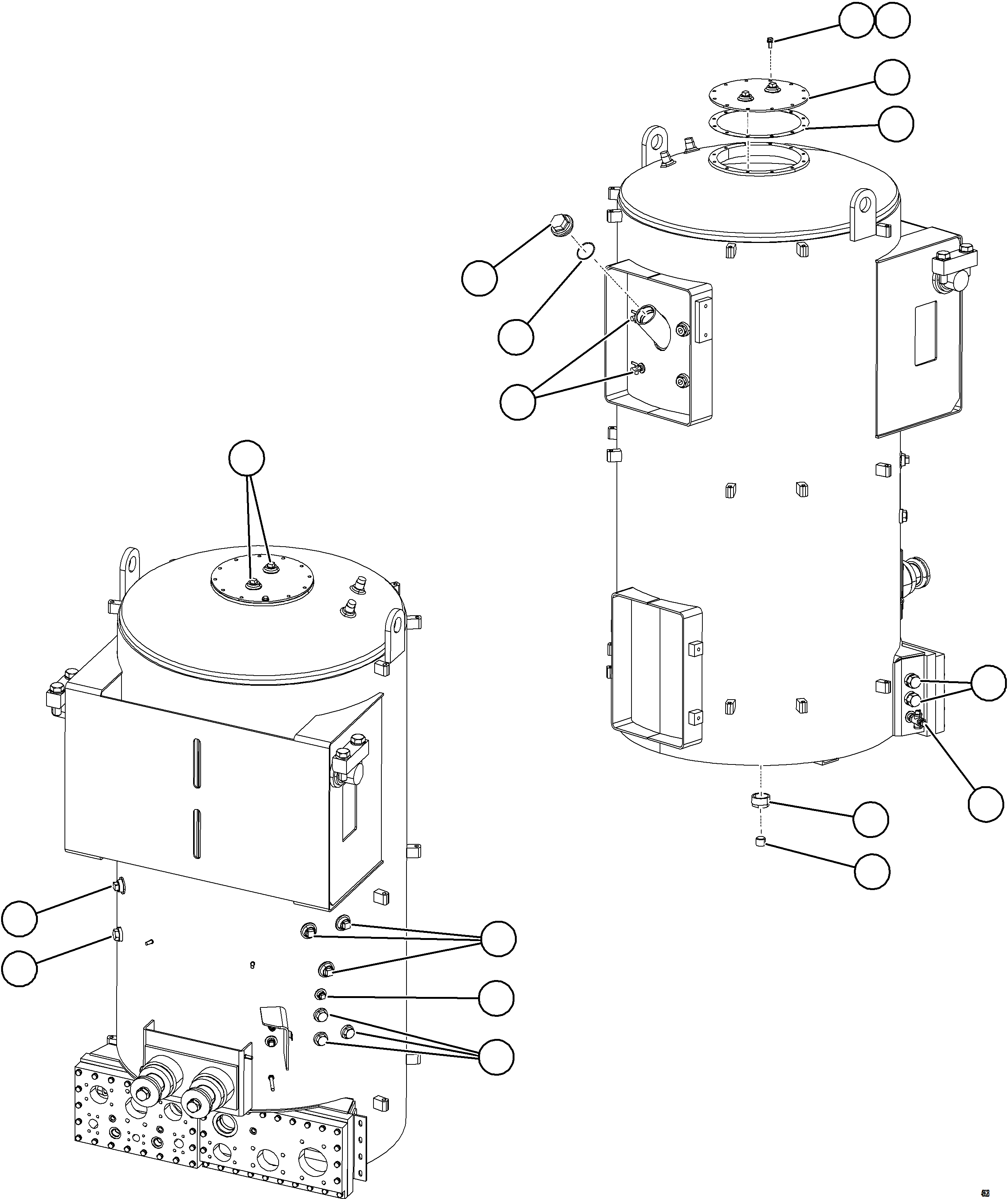 Komatsu parts book diagram for AFE92-A 980E-5SE S/N A60001 - A60010  KMMP: HYDRAULIC TANK STRUCTURE    58B-60-60480