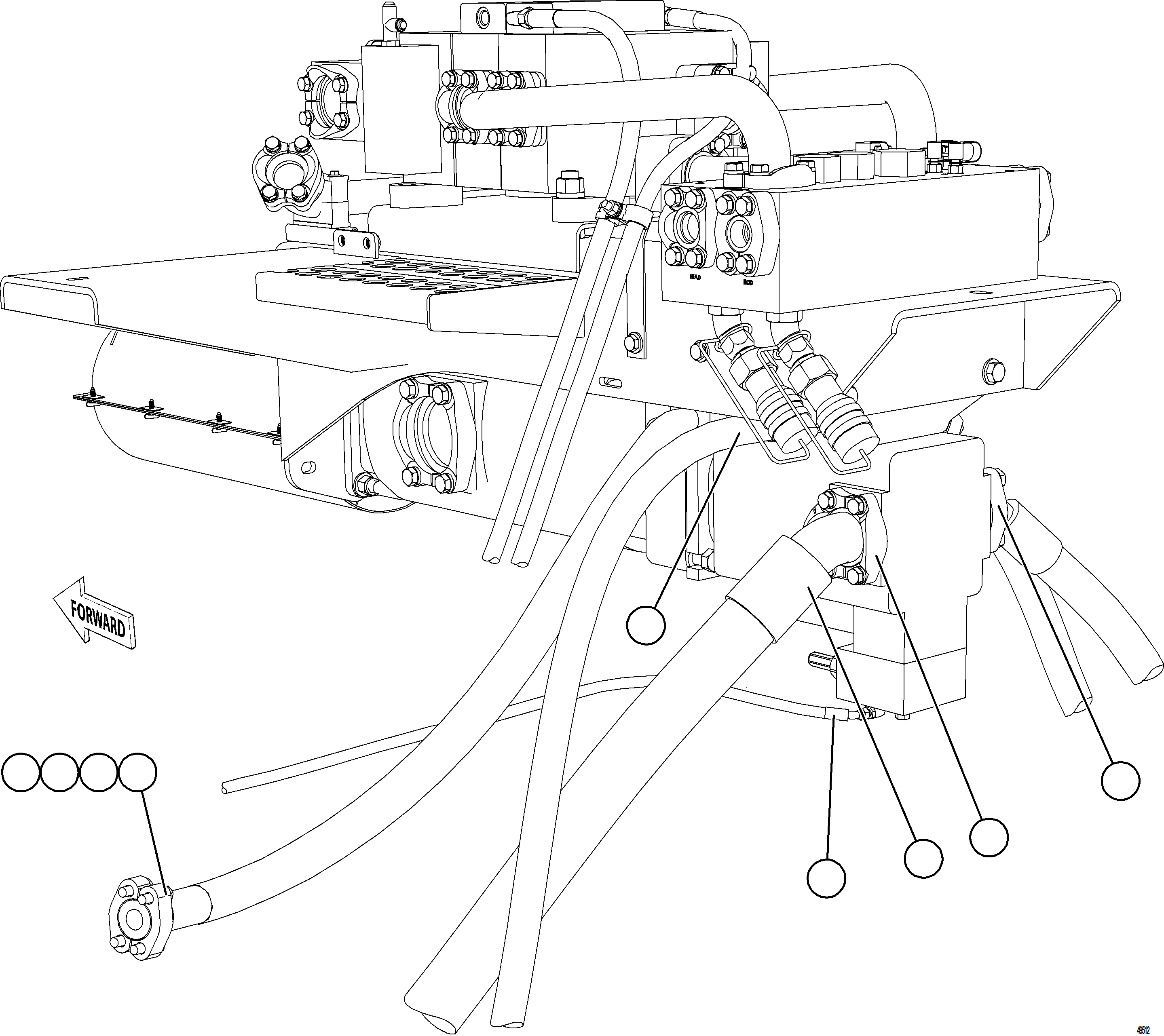 Komatsu parts book diagram for AFE92-A 980E-5SE S/N A60001 - A60010  KMMP: HYDRAULIC TANK PIPING - STEERING CIRCUIT