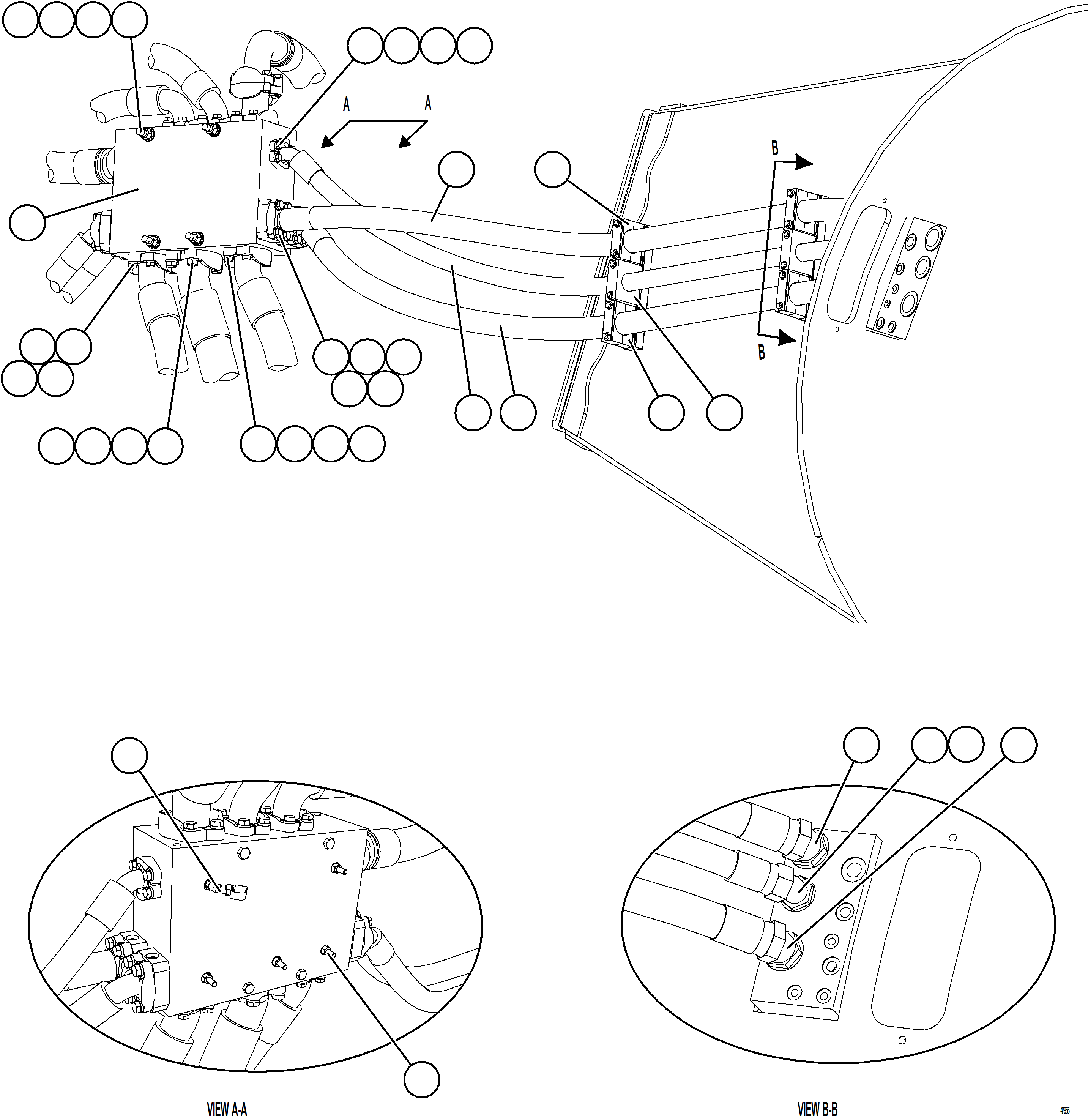 Komatsu parts book diagram for AFE92-A 980E-5SE S/N A60001 - A60010  KMMP: BRAKE COOLING PIPING - REAR AXLE    1/2