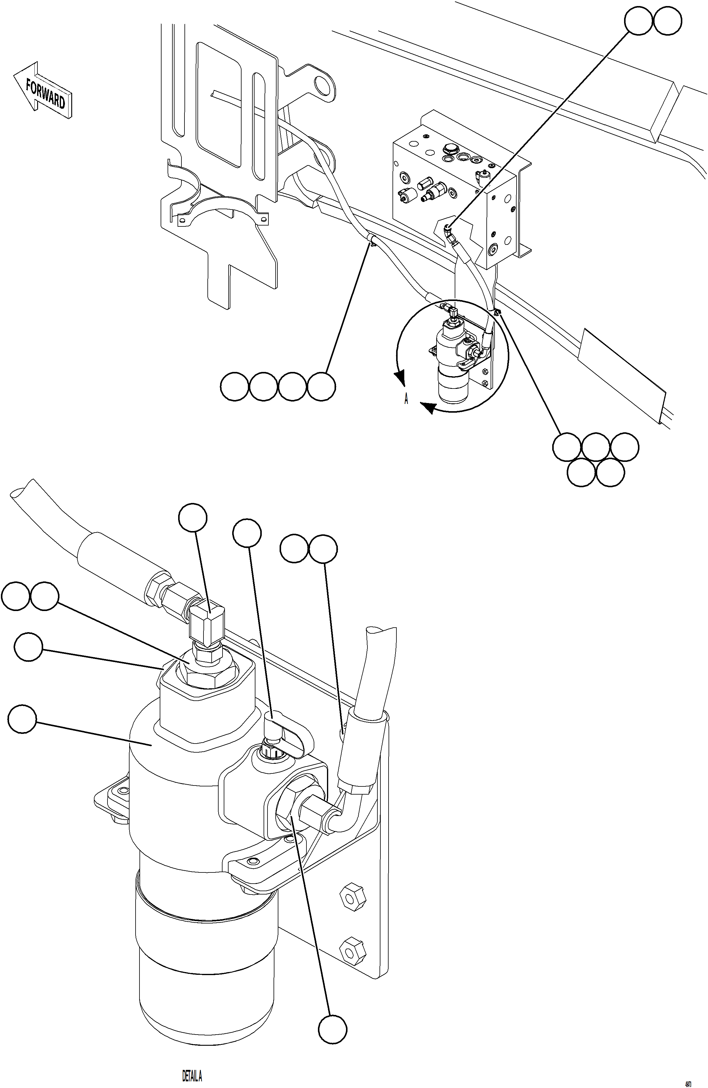 Komatsu parts book diagram for AFE92-A 980E-5SE S/N A60001 - A60010  KMMP: BRAKE HYDRAULIC FILTER INSTALLATION