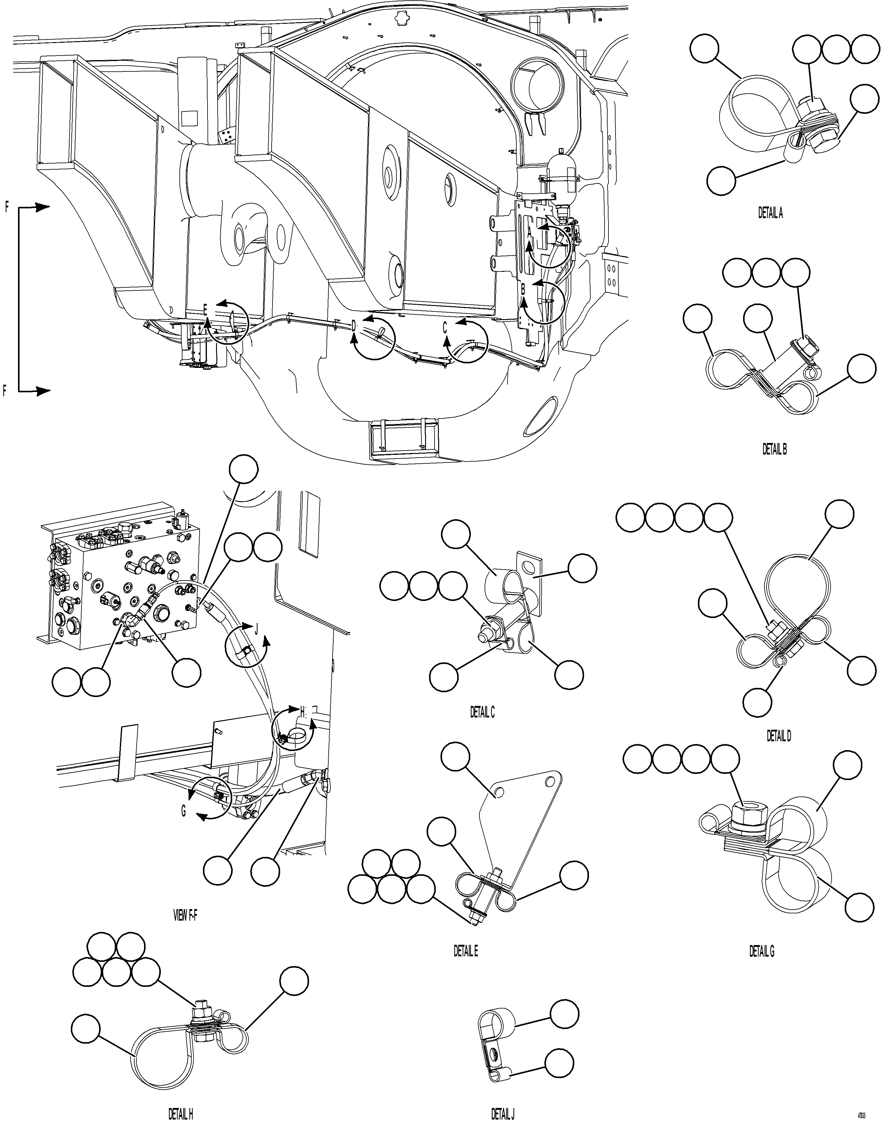 Komatsu parts book diagram for AFE92-A 980E-5SE S/N A60001 - A60010  KMMP: AUXILIARY HYDRAULIC SYSTEM    1/2