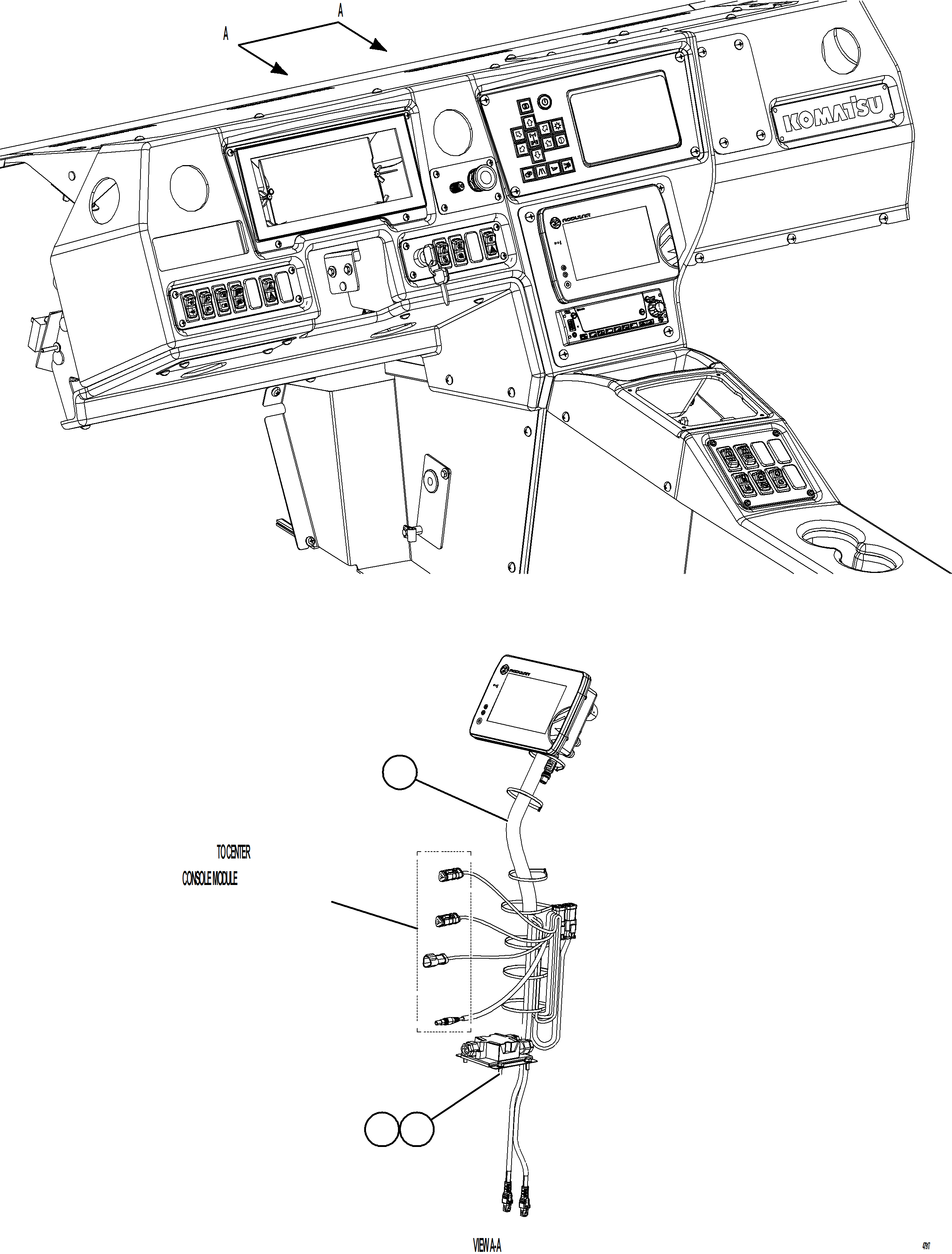 Komatsu parts book diagram for AFE92-A 980E-5SE S/N A60001 - A60010  KMMP: INSTRUMENT PANEL    2/3