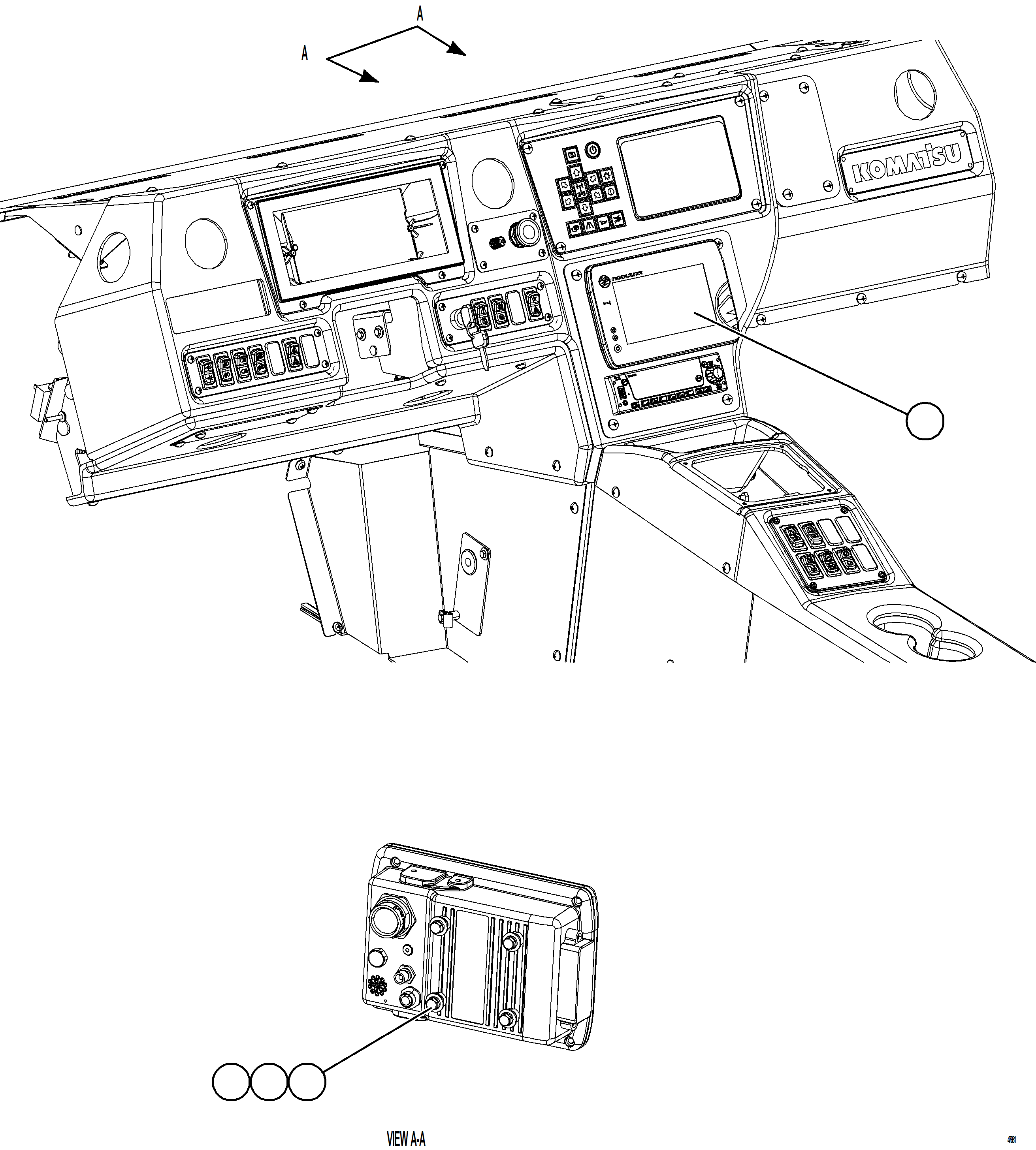 Komatsu parts book diagram for AFE92-A 980E-5SE S/N A60001 - A60010  KMMP: INSTRUMENT PANEL    3/3