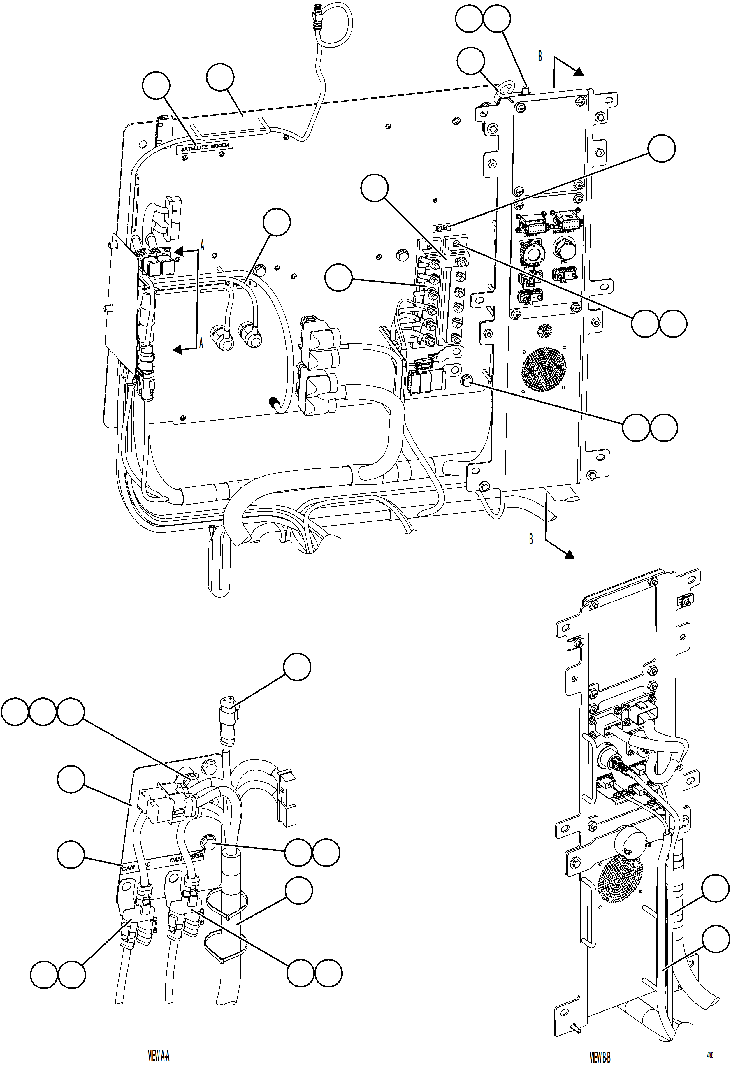 Komatsu parts book diagram for AFE92-A 980E-5SE S/N A60001 - A60010  KMMP: CAB ELECTRICAL - BACK WALL    2/2