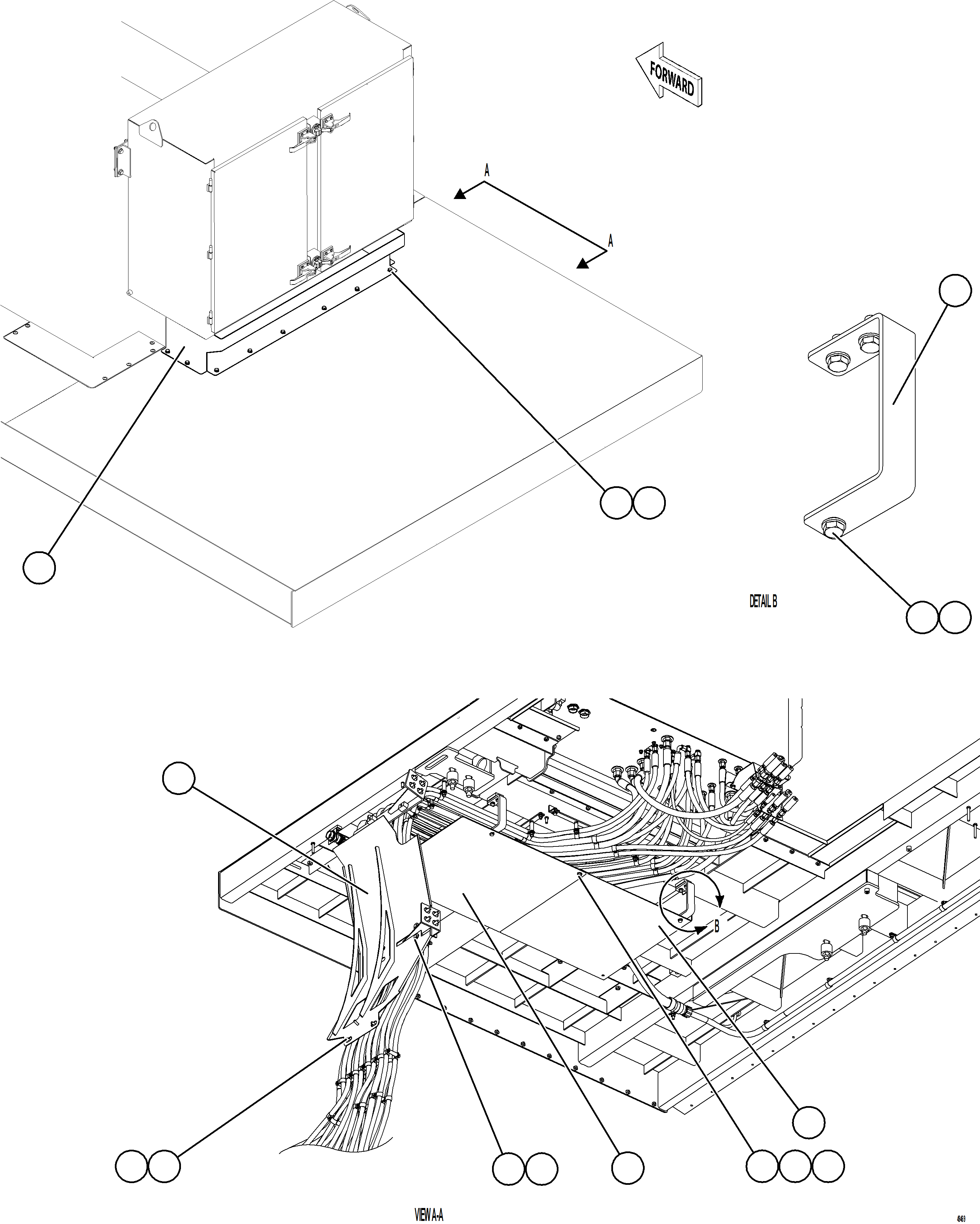 Komatsu parts book diagram for AFE92-A 980E-5SE S/N A60001 - A60010  KMMP: HYDRAULIC HOSE SHIELDS