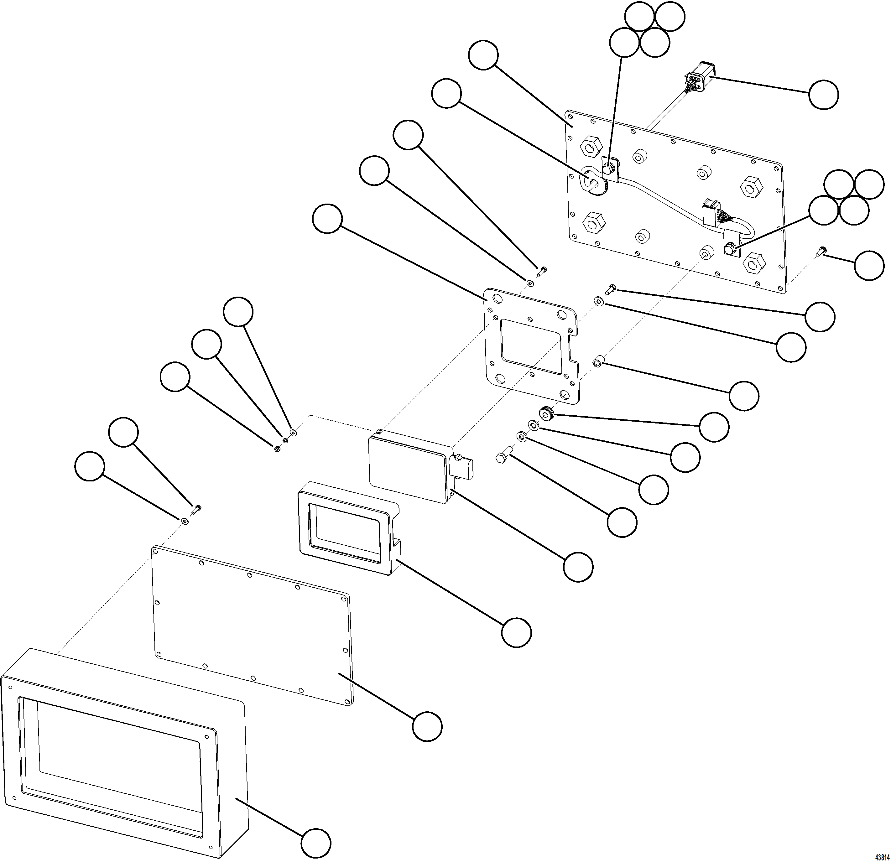 Komatsu parts book diagram for AFE92-A 980E-5SE S/N A60001 - A60010  KMMP: RADAR SENSOR ASSEMBLY    XC3988