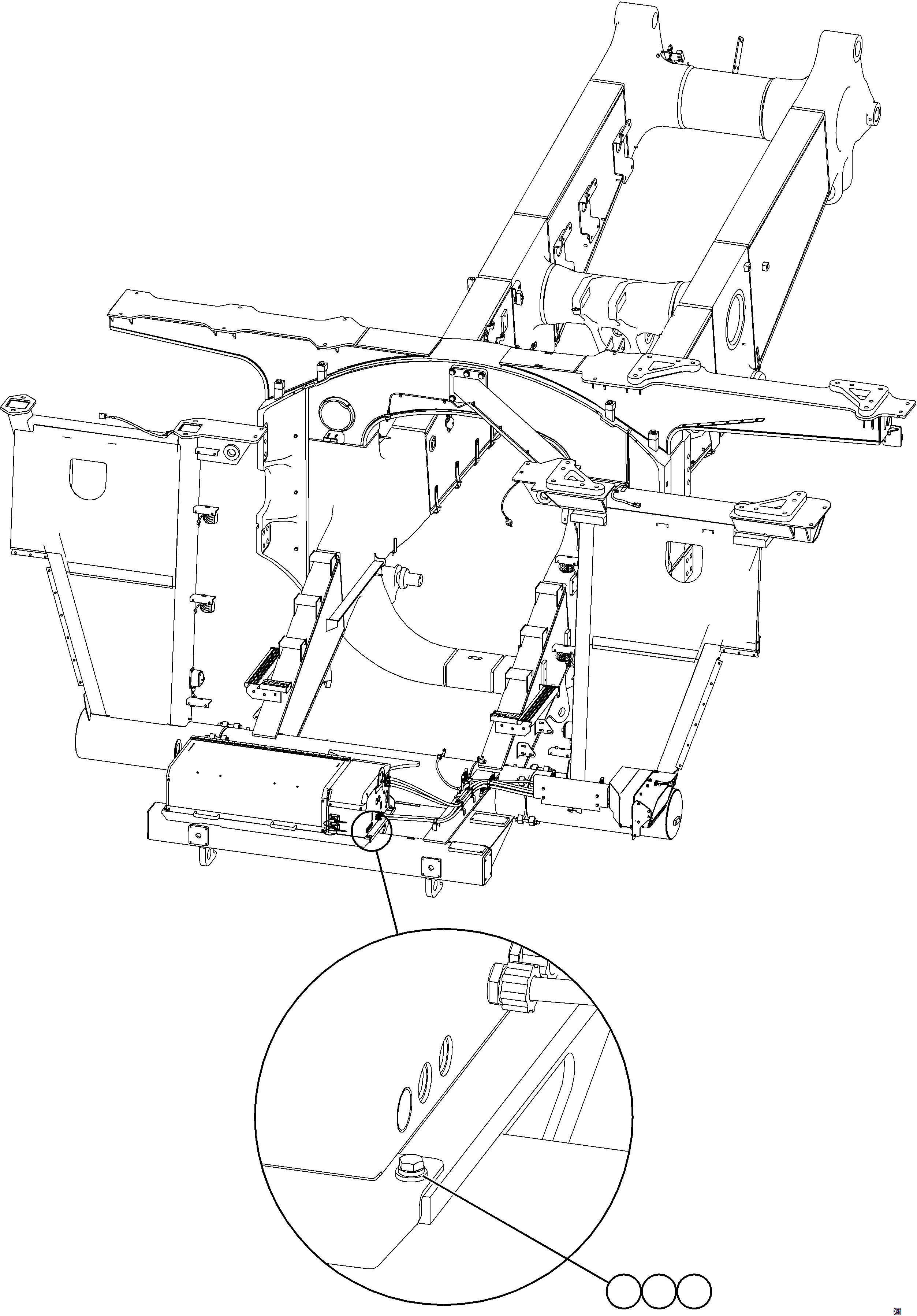 Komatsu parts book diagram for AFE92-D 980E-5SE S/N A60019  KMMP: BATTERY BOX INSTALLATION    2/2