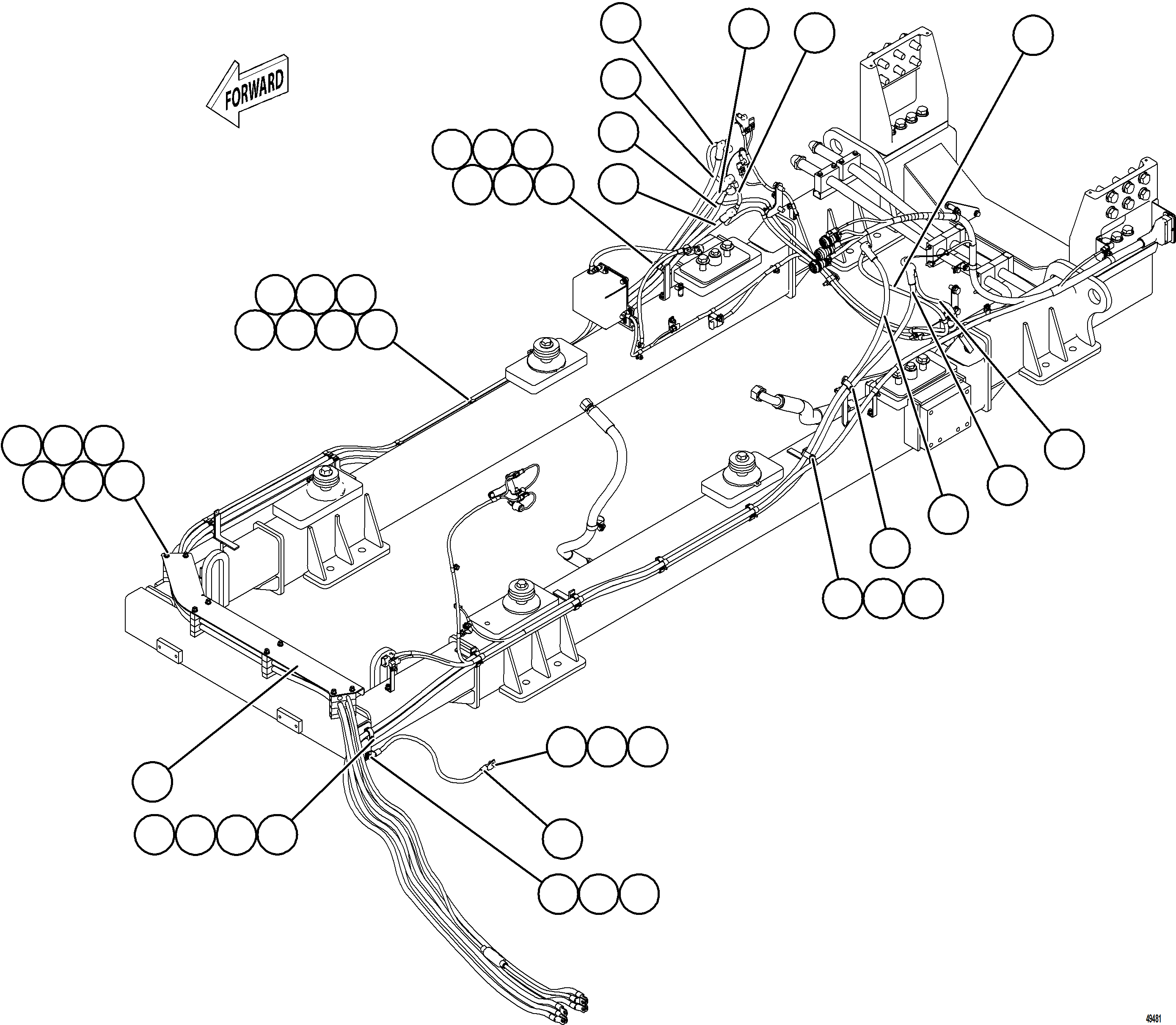 Komatsu parts book diagram for AFE92-D 980E-5SE S/N A60019  KMMP: CRANKING MOTOR WIRING    1/2