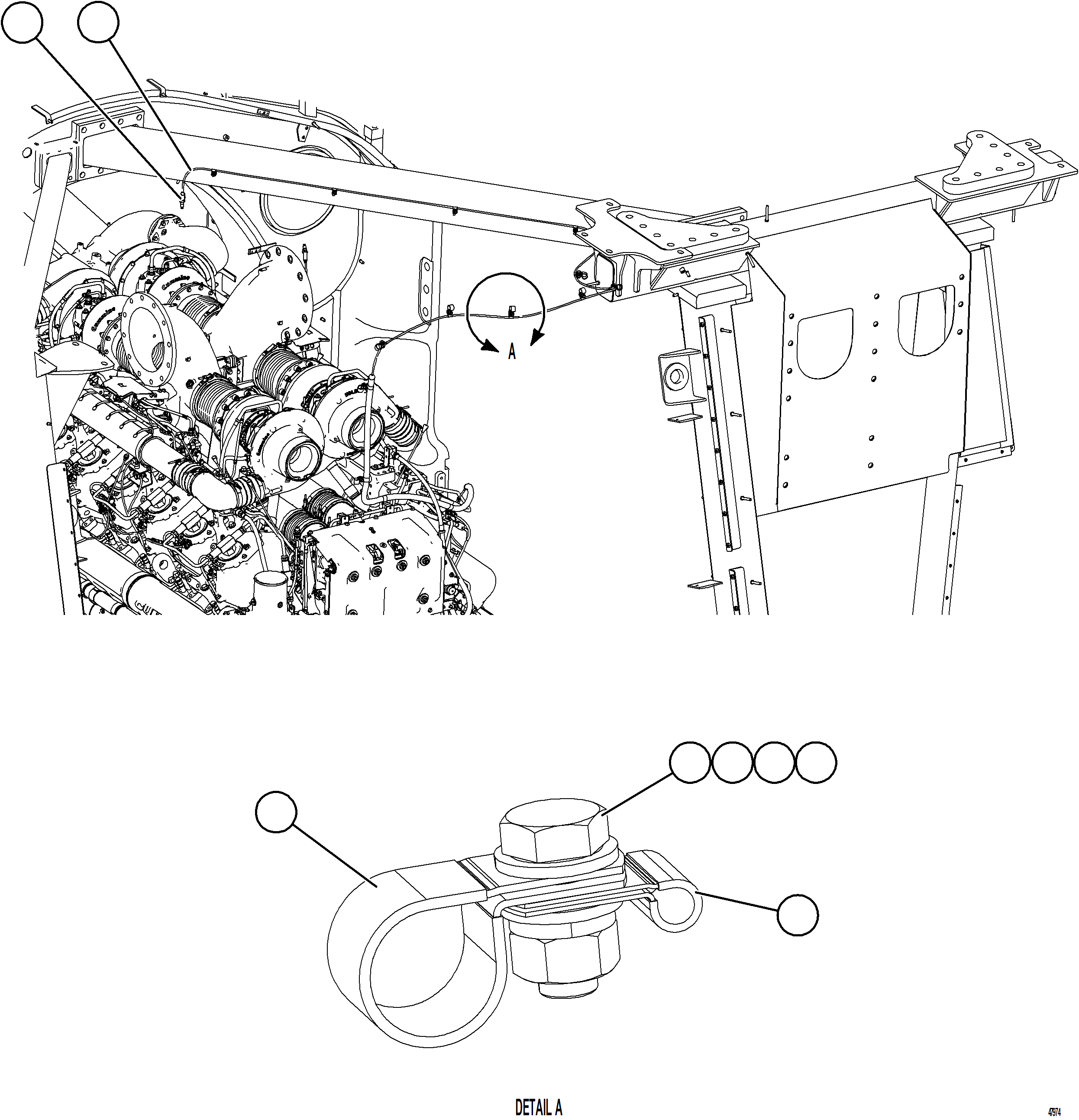 Komatsu parts book diagram for AFE92-D 980E-5SE S/N A60019  KMMP: EXTERNAL ENGINE WIRING HARNESS INSTALLATION    3/3
