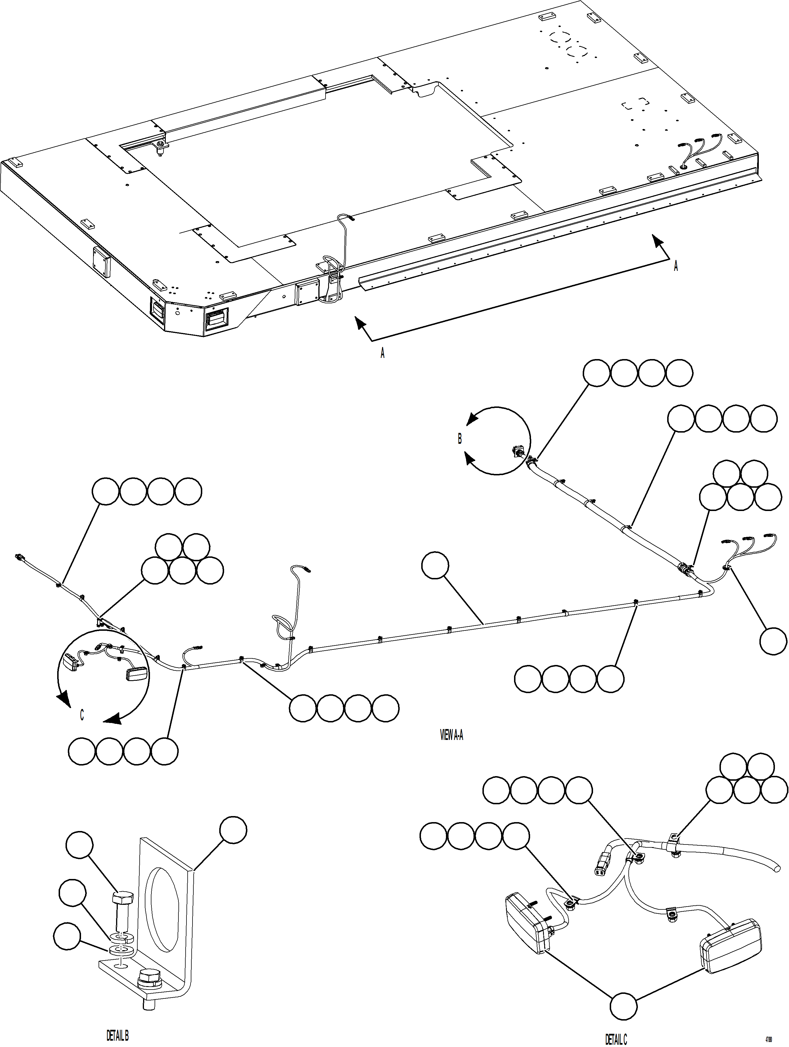 Komatsu parts book diagram for AFE92-D 980E-5SE S/N A60019  KMMP: LH DECK WIRING HARNESS & LIGHTS