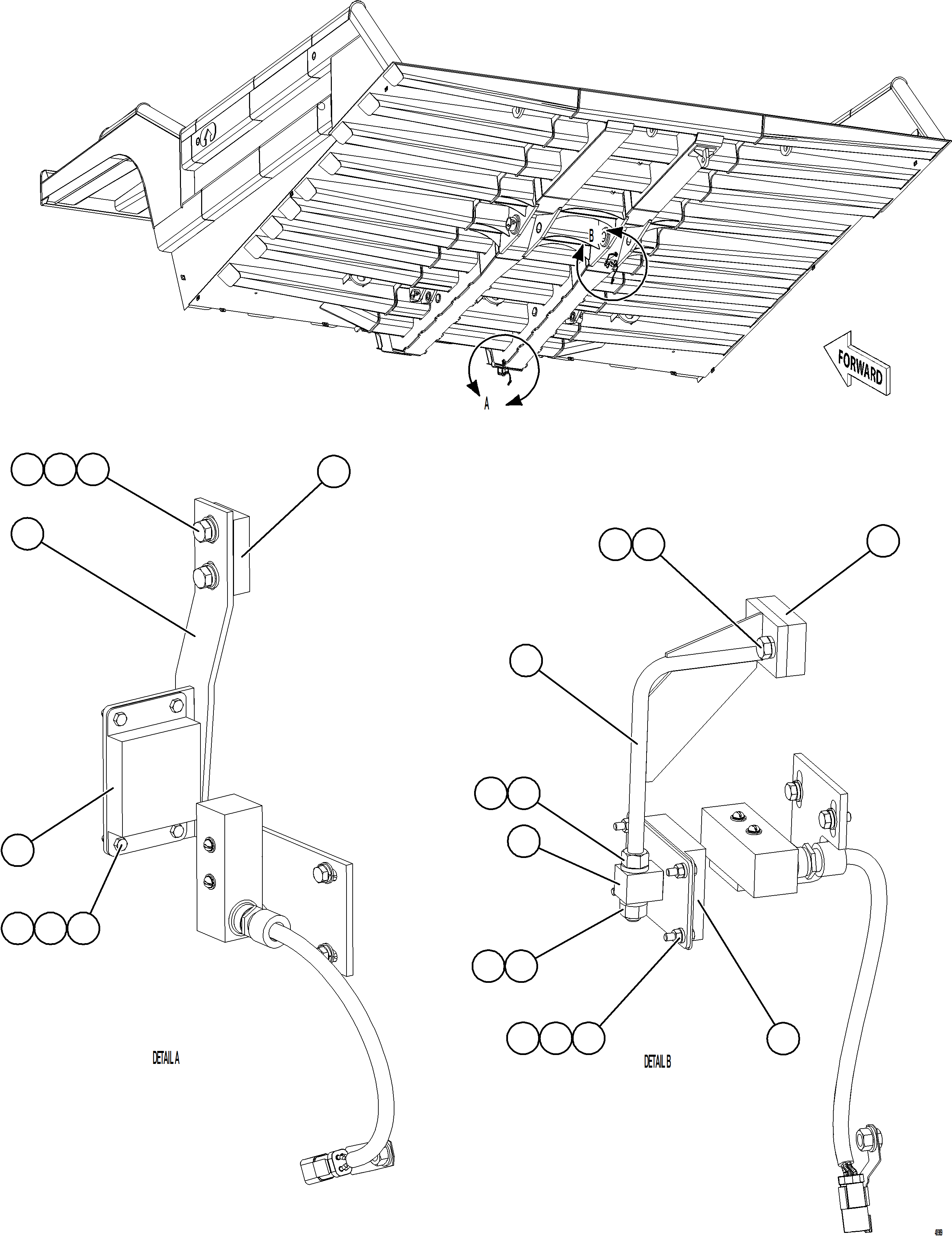 Komatsu parts book diagram for AFE92-D 980E-5SE S/N A60019  KMMP: BODY UP & HOIST LIMIT SWITCH INSTALLATION    1/2