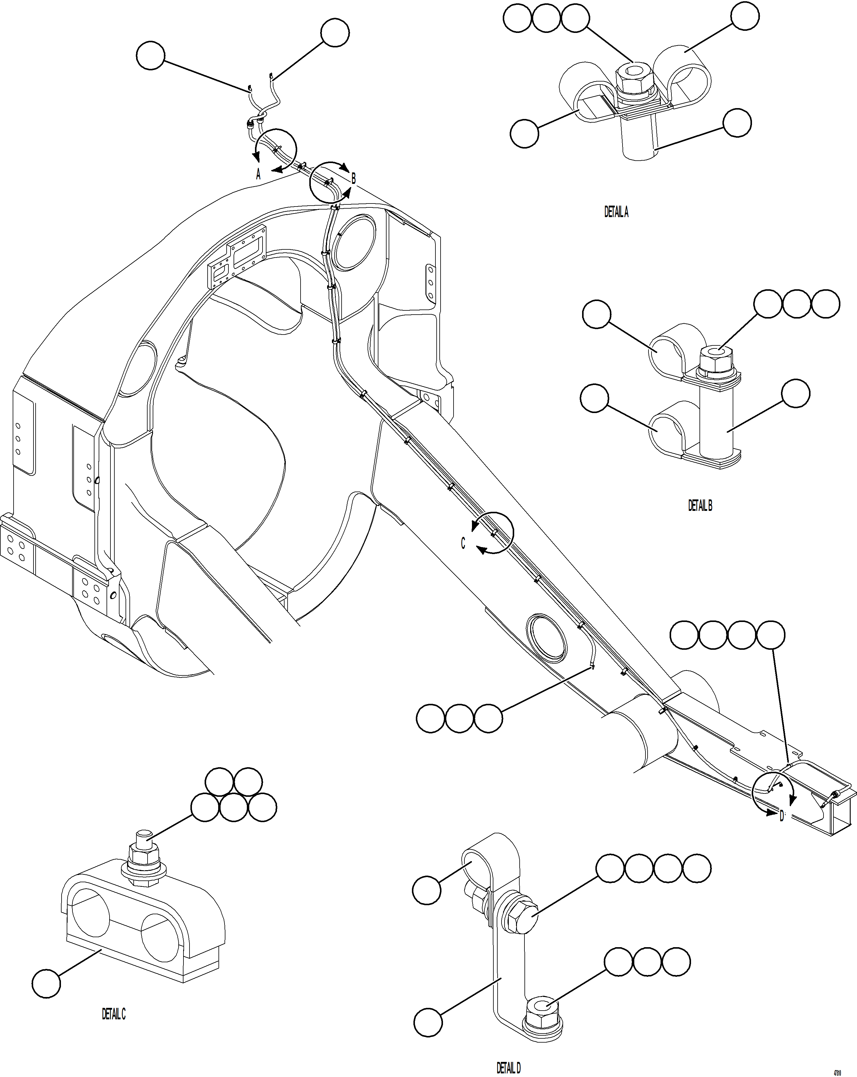 Komatsu parts book diagram for AFE92-D 980E-5SE S/N A60019  KMMP: AUXILIARY CONTROL CABINET POWER CABLES